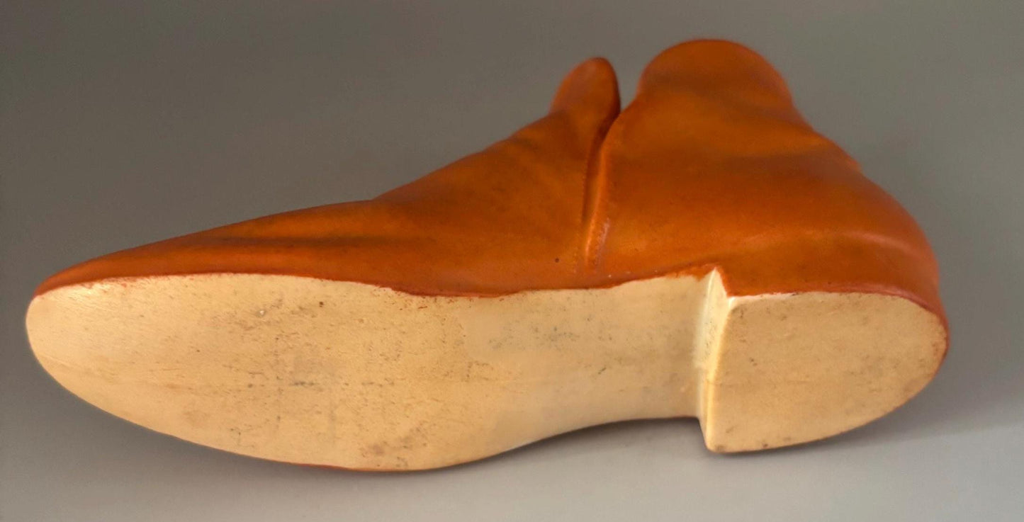 Vintage Ceramic Orange Cowboy Boot Shoe Lover Antiques and Vintage