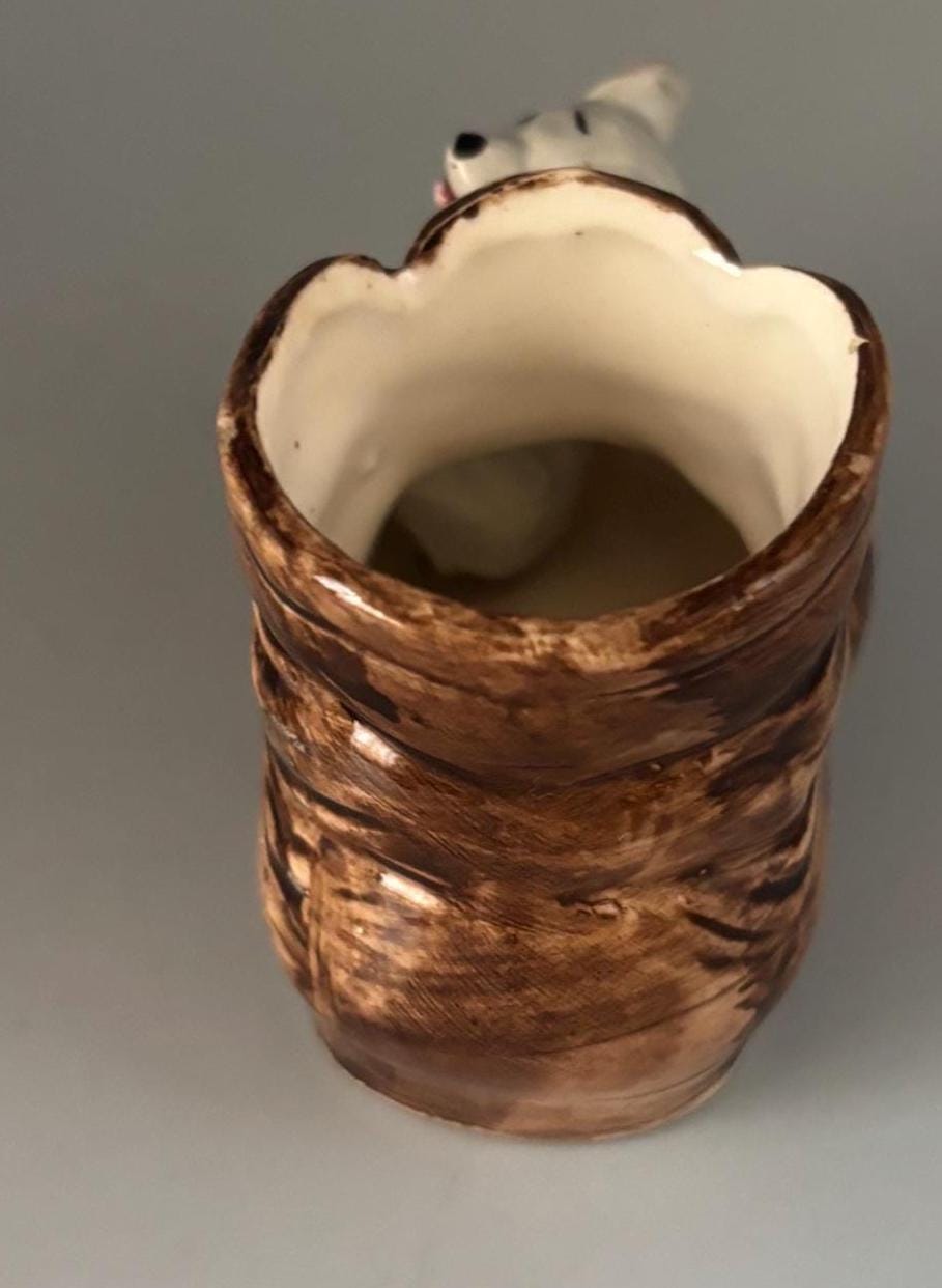 Ceramic Toothpick Holder Brown Boot with Mouse Lover Antiques and Vintage