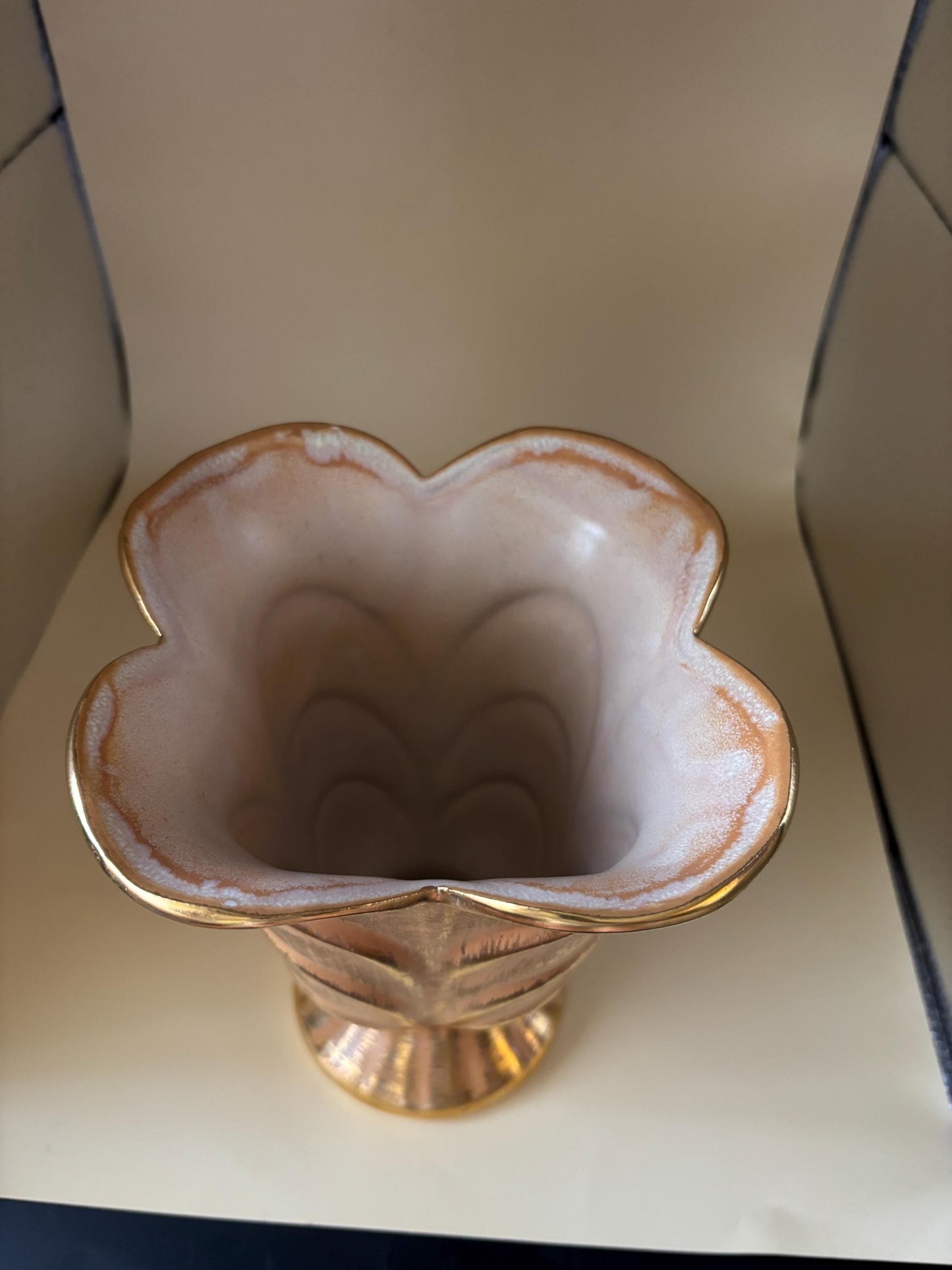 Stangl 22k Brushed Gold Vase Art Pottery Granada Gold Number 3217 Mid Century Vase Potteries from Trenton, NJ Lover Antiques Vintage