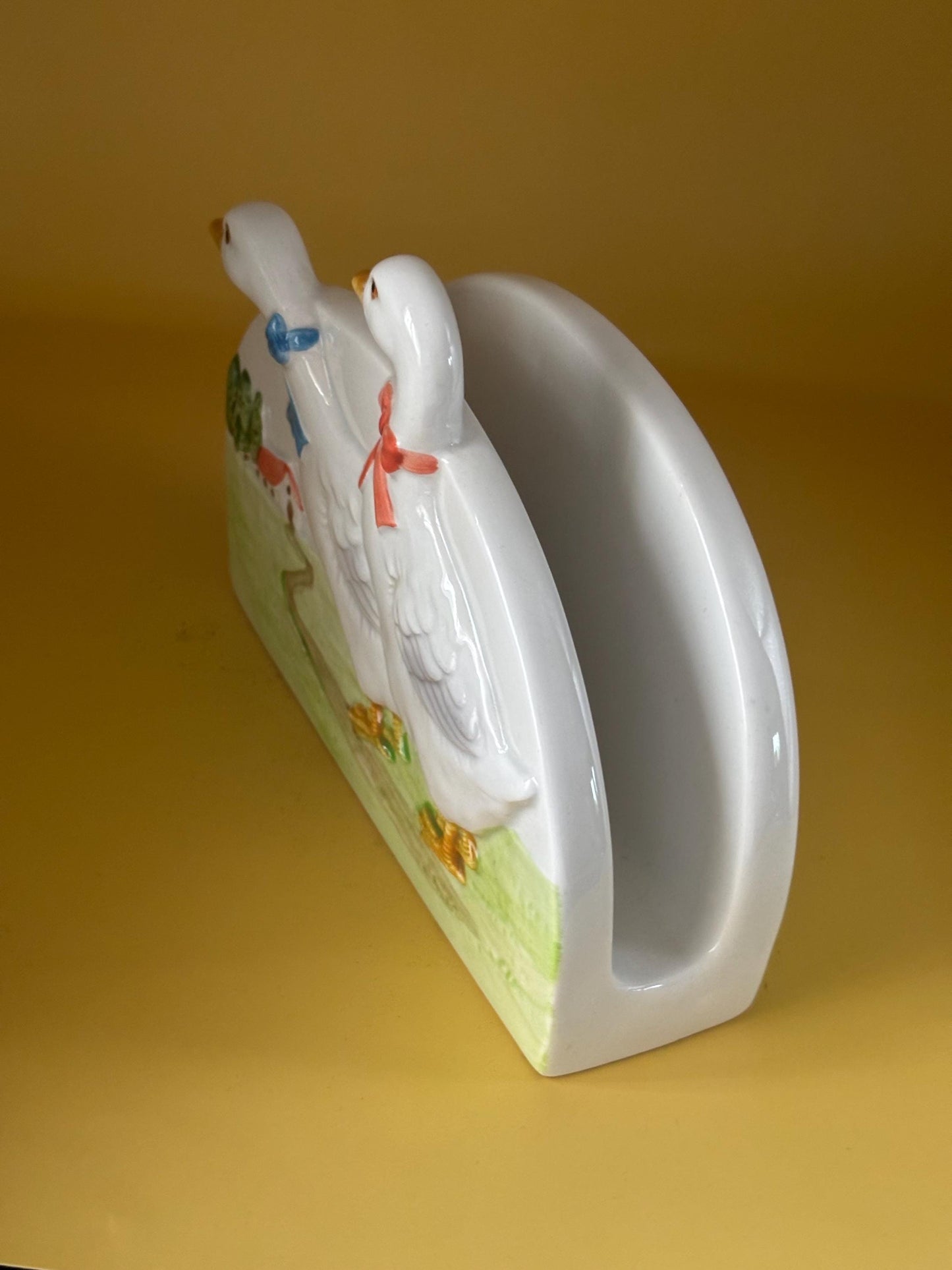 Vintage Otagiri Ceramic Duck Napkin Holder Hand Painted Lover Antiques and Vintage