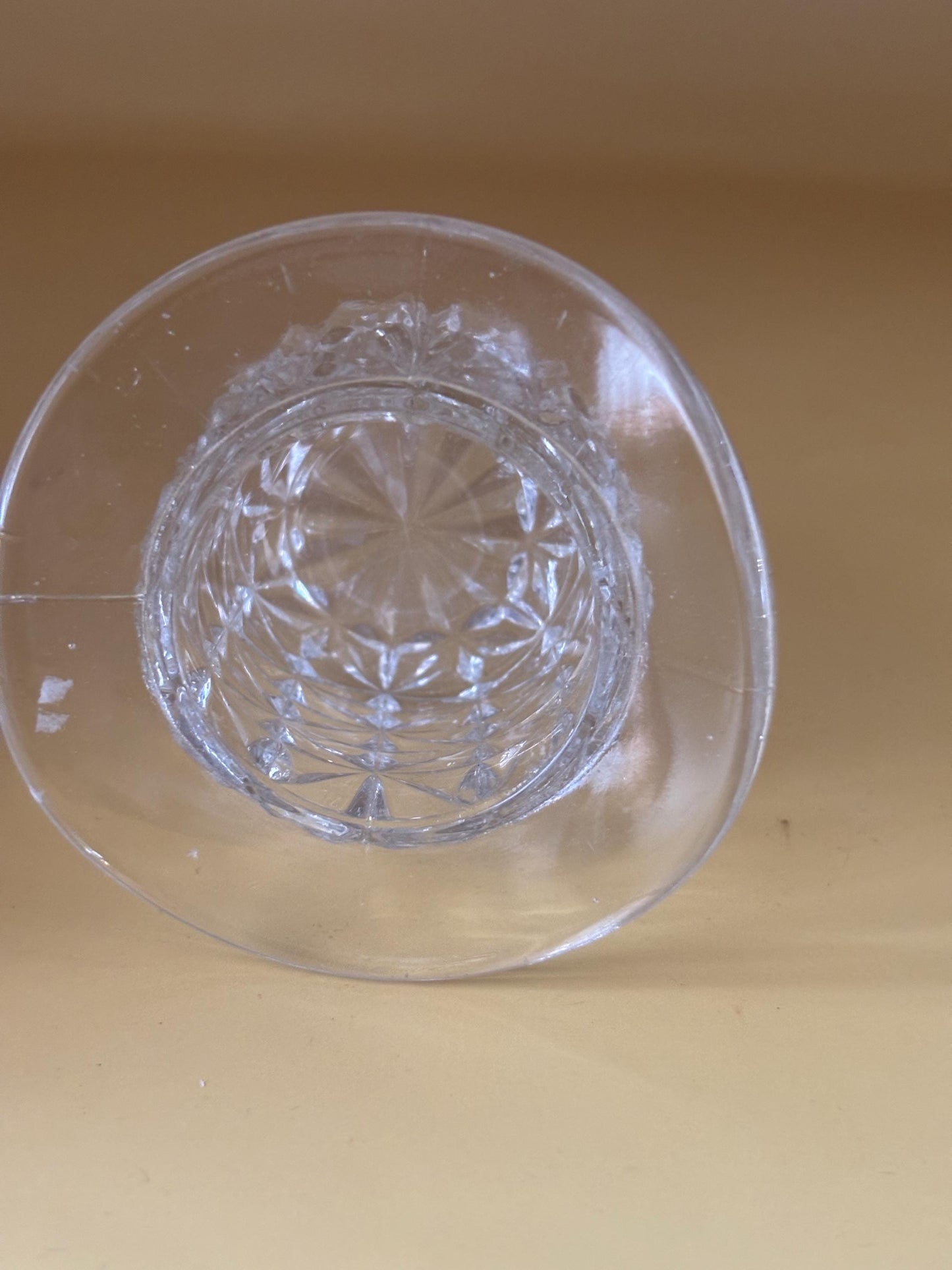 Vintage Starburst Cut Glass Hat Votive Holder Toothpick Holder Lover Antiques and Vintage