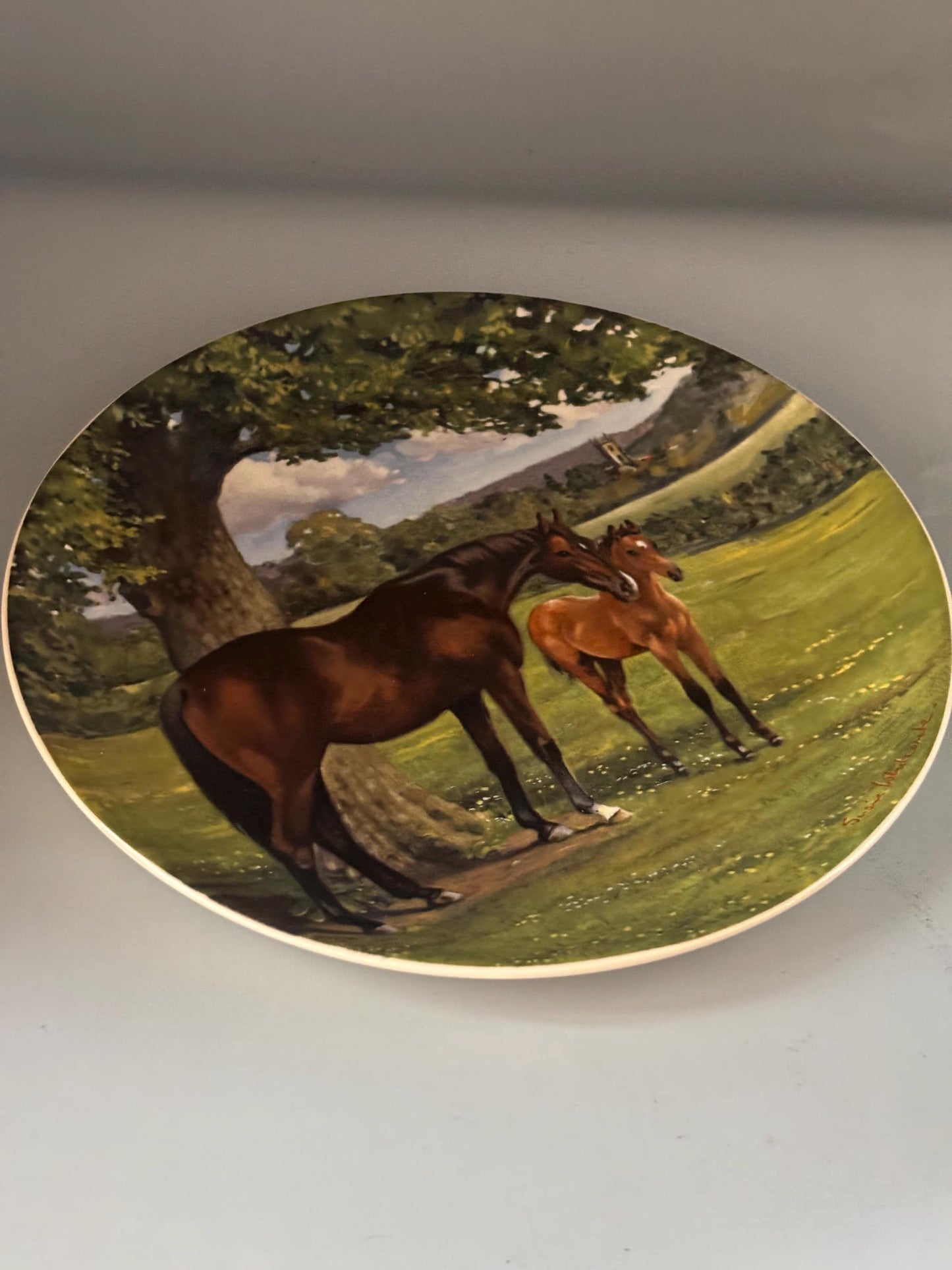 Vintage Spode English Thoroughbred Horse Plate #9254E Lover Antiques and Vintage