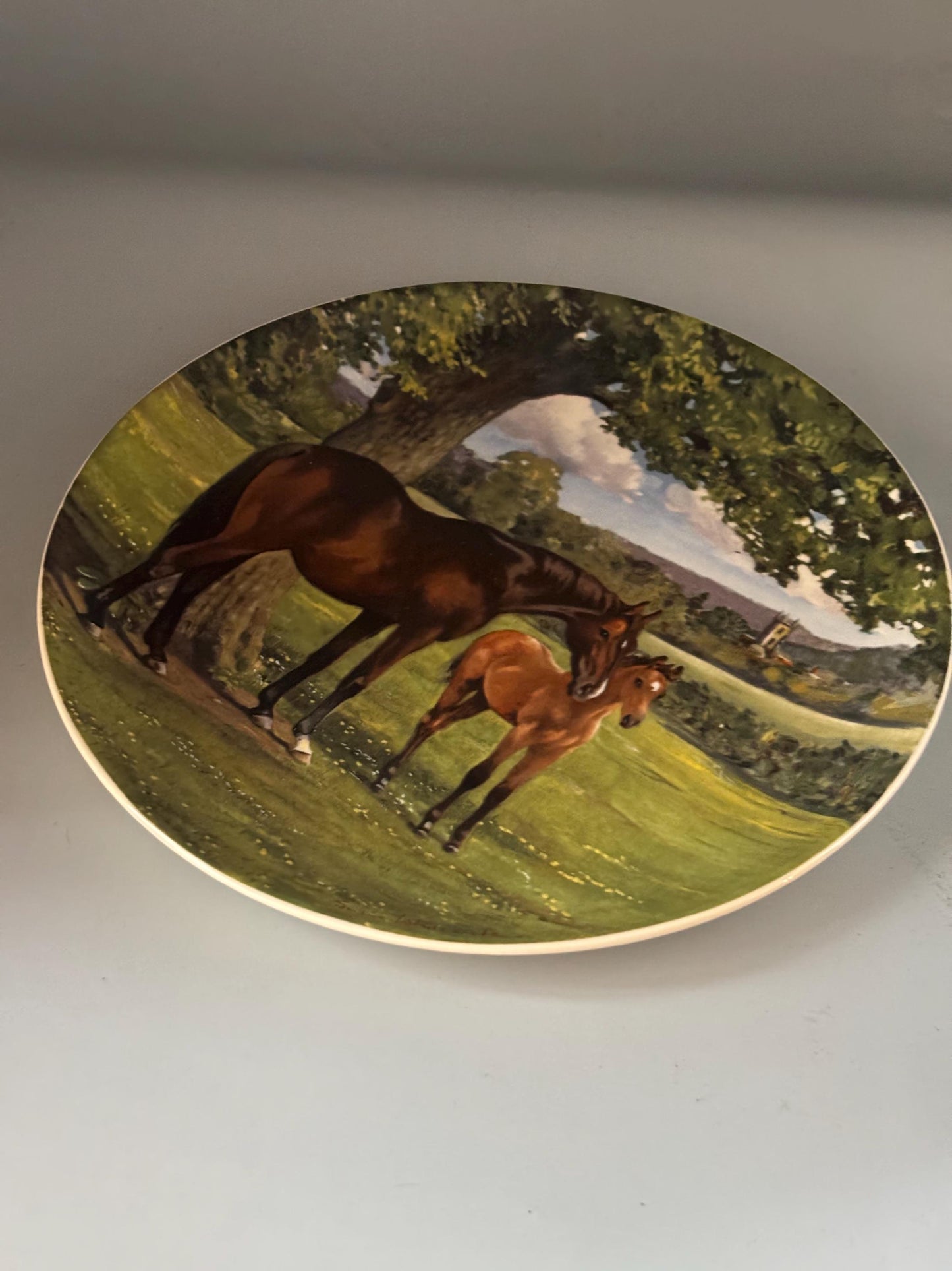 Vintage Spode English Thoroughbred Horse Plate #9254E Lover Antiques and Vintage