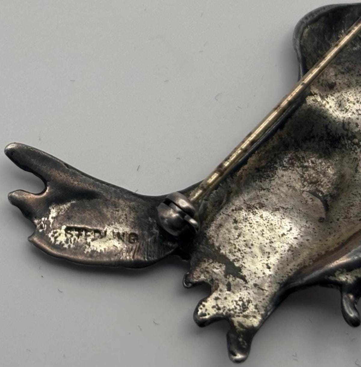 Vintage Sterling Silver Bird Pin Brooch 3D Lover Antiques and Vintage