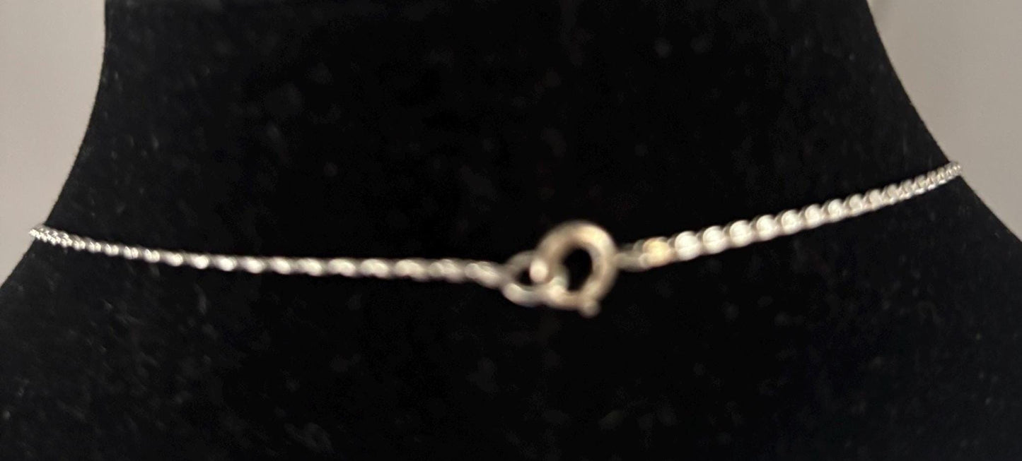 Vintage Sterling Silver Necklace with Pendant Wedding Bridesmaid Gift Lover Antiques and Vintage