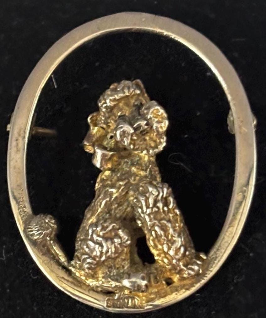 Vintage Sterling Silver Dog Pin Brooch Gift for that Dog Lover Antiques and Vintage