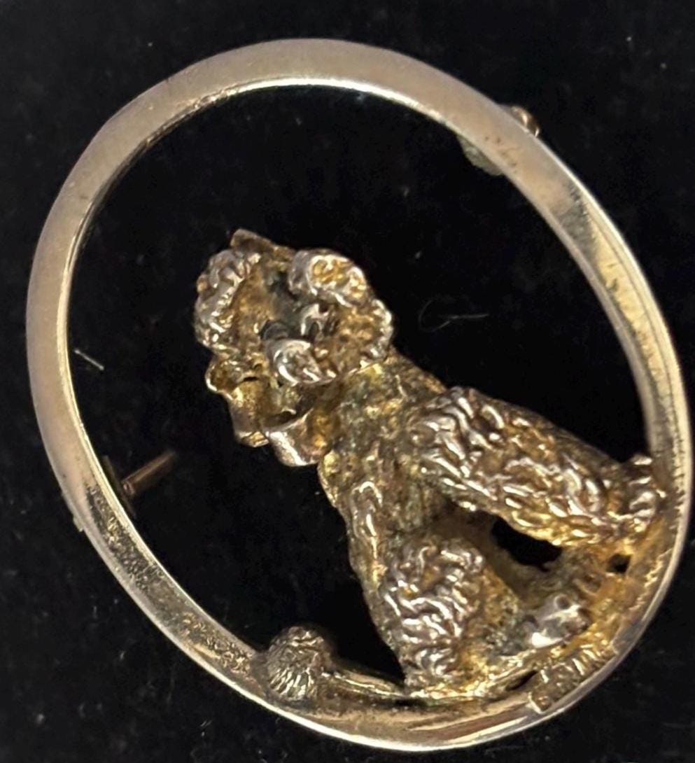 Vintage Sterling Silver Dog Pin Brooch Gift for that Dog Lover Antiques and Vintage