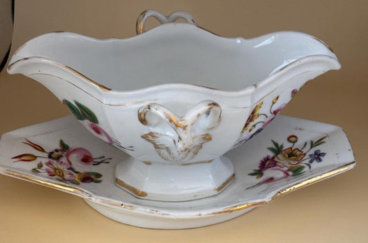 Antique Carl Teichert Meissen Gravy Boat Dish Lover Antiques and Vintage