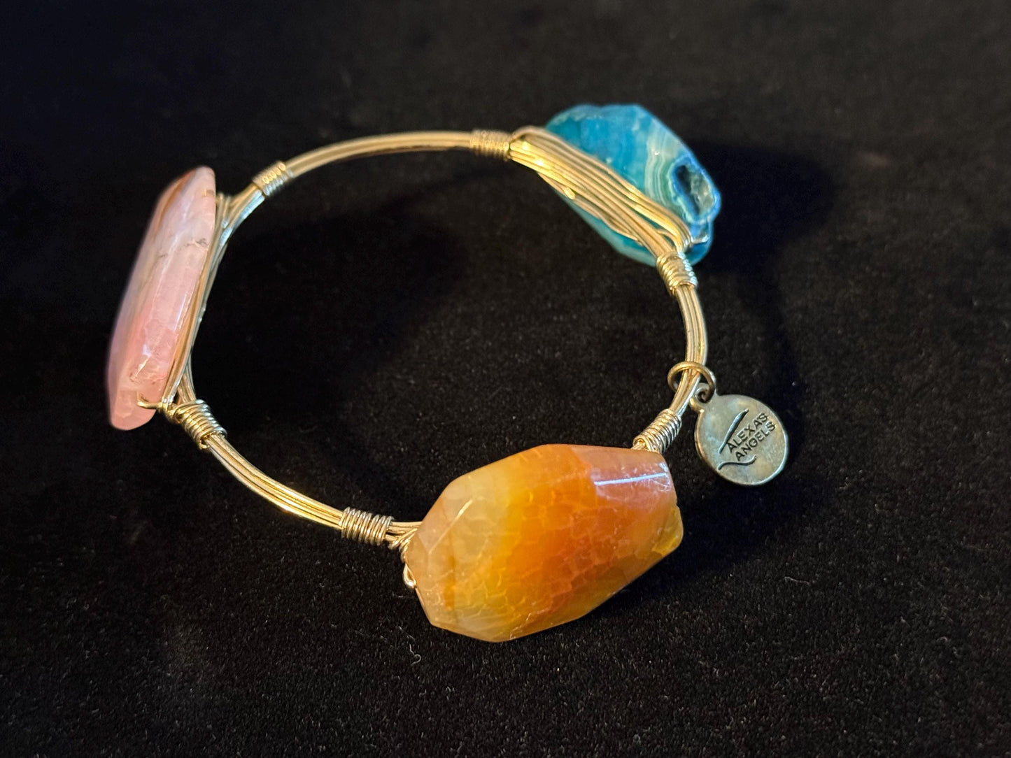 Vintage Alexas Angels Three Big Stone Bracelet Lover Antiques and Vintage