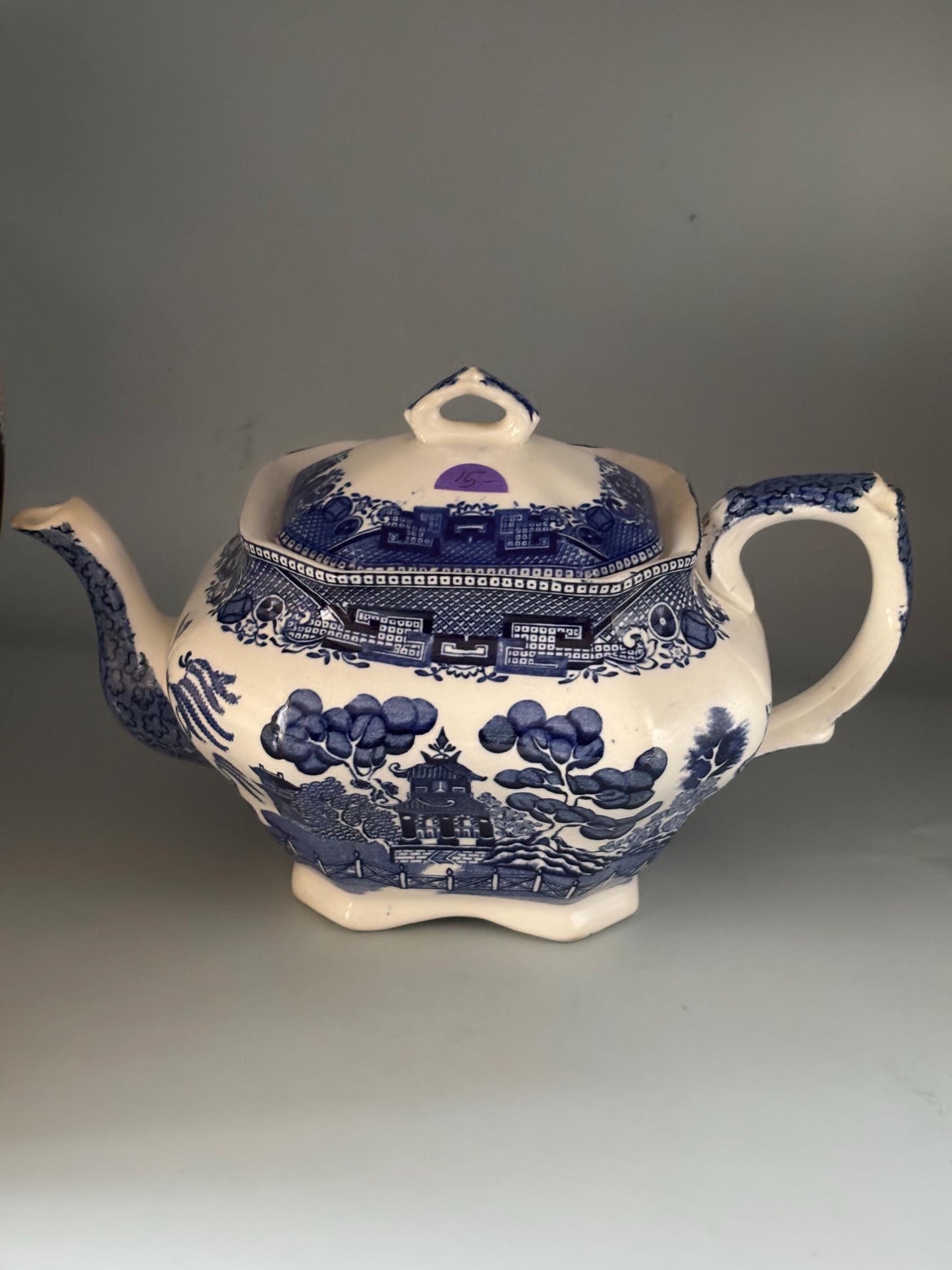 Antique Buffalo Teapot with Lid Blue & White Lover Antiques and Vintage