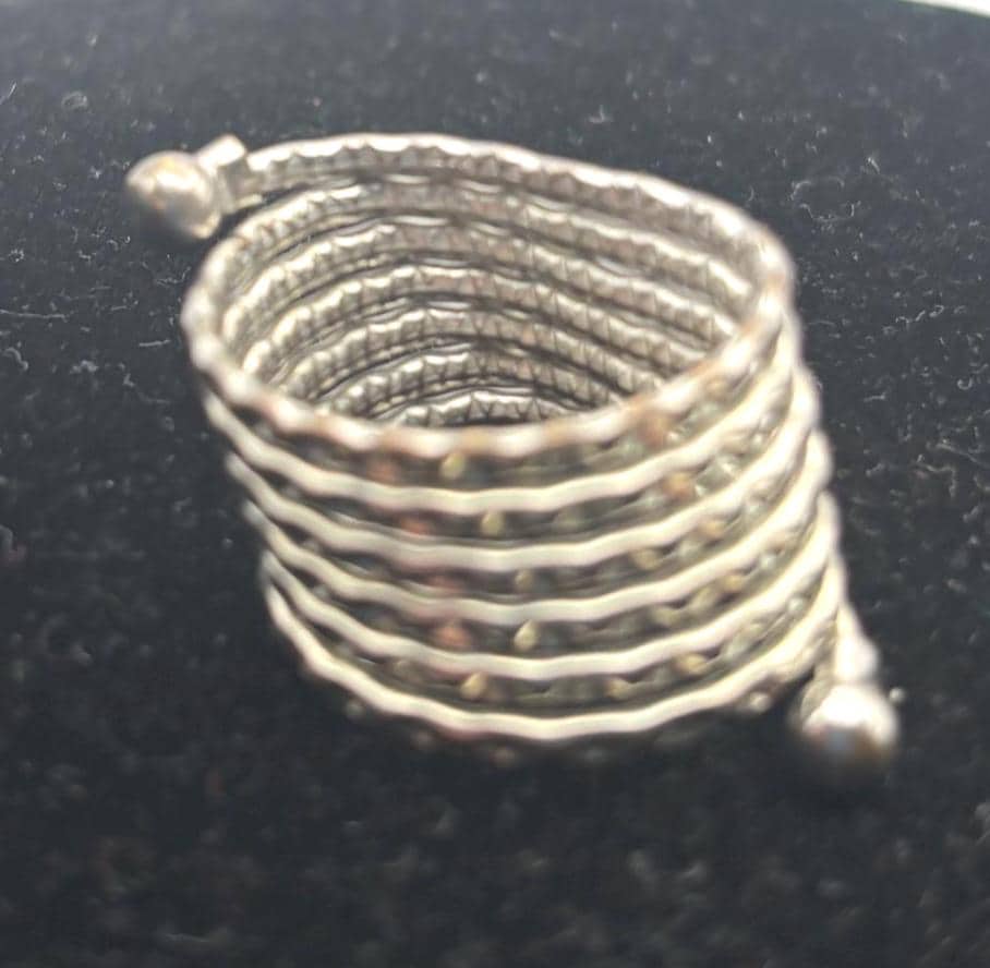 Vintage Sterling Silver Multi Strand Band Mesh Adjustable Ring Lover Antiques and Vintage