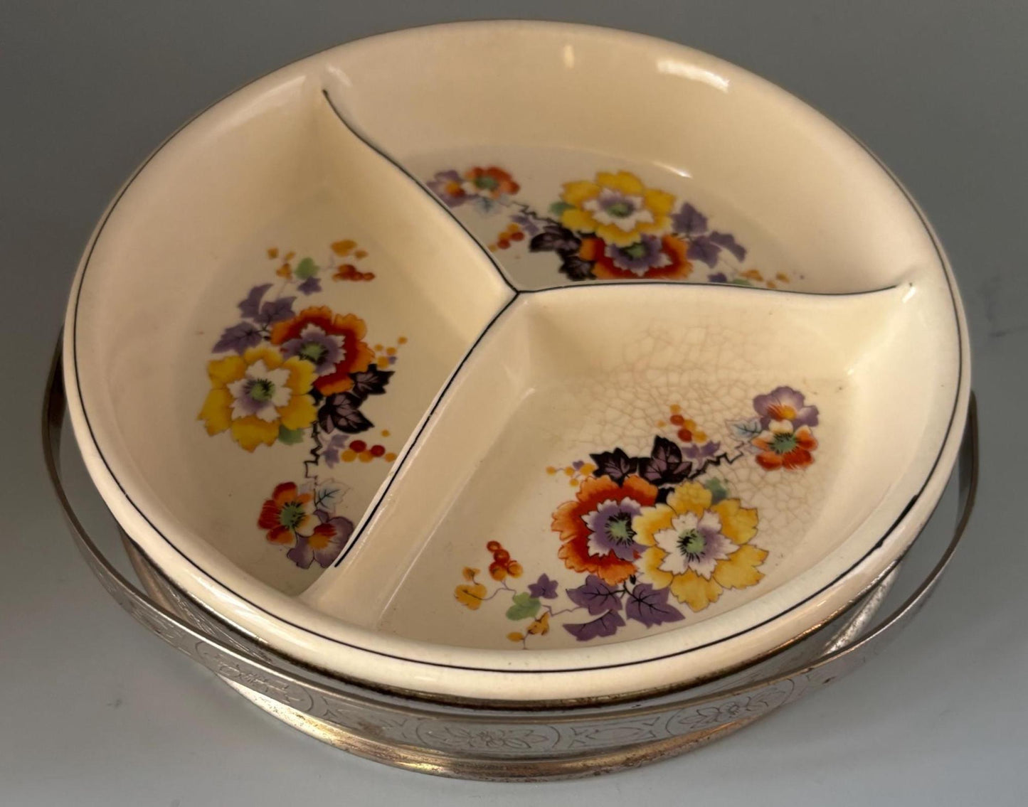 Vintage Hand Painted Divided Tray Caddy Made in Japan Lover Antiques and Vintage