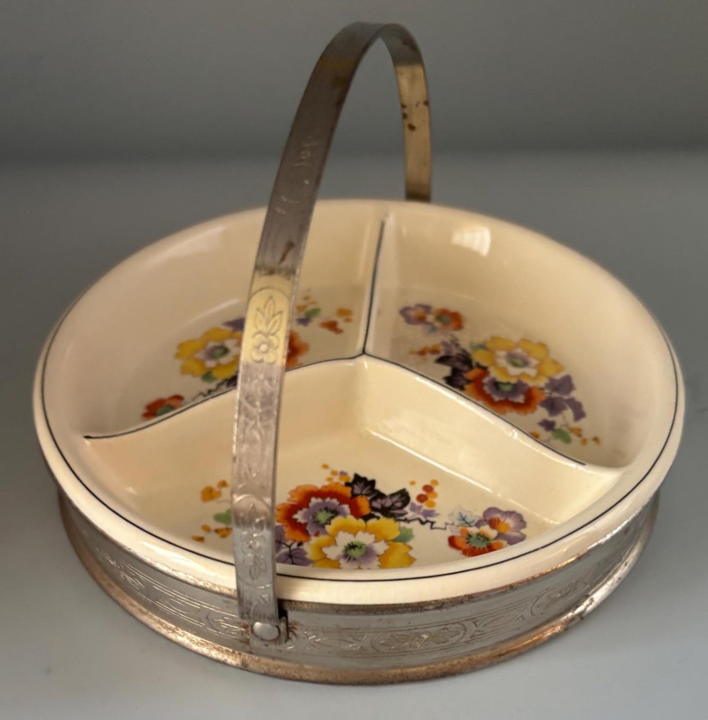 Vintage Hand Painted Divided Tray Caddy Made in Japan Lover Antiques and Vintage