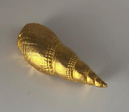 Vintage Gold Tone Seashell Pin Brooch Signed MDM Maison De Mode Jewelry Lover Antiques and Vintage