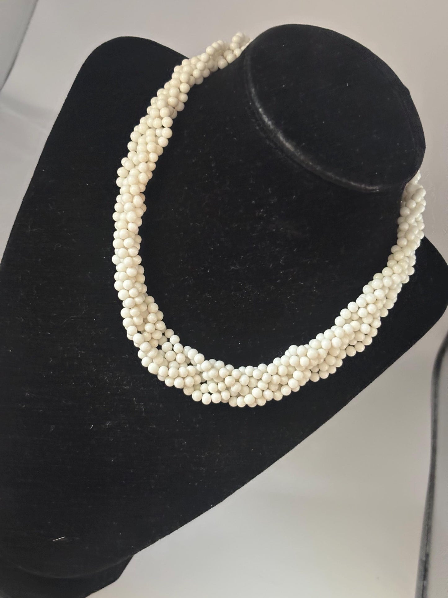 Vintage Blue & White Flower and Bead Necklace Necklace Unique Gifts Galore at Lover Antiques and Vintage