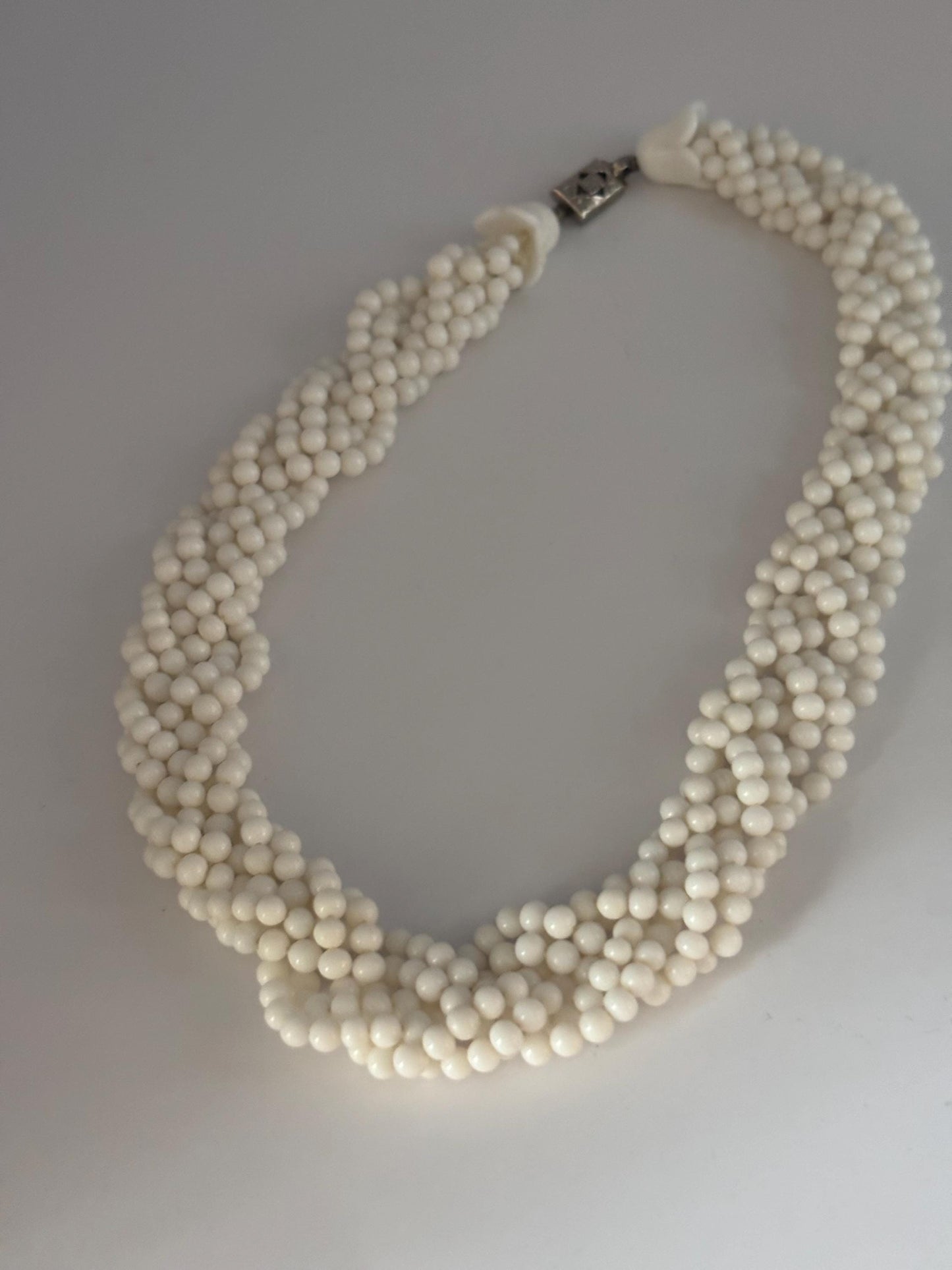 Vintage Blue & White Flower and Bead Necklace Necklace Unique Gifts Galore at Lover Antiques and Vintage