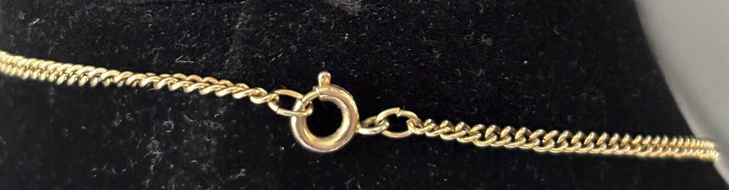 Vintage Gold Flor de Lisle Necklace with Rhinestones Lover Antiques and Vintage