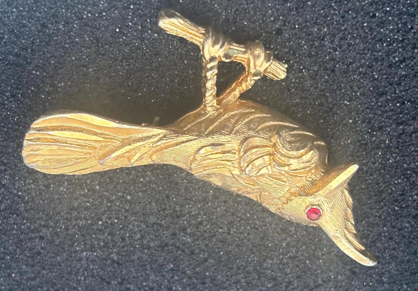 Vintage Bird on a Branch Brooch Pin BSK Mid Century Jewelry Lover Antiques and Vintage
