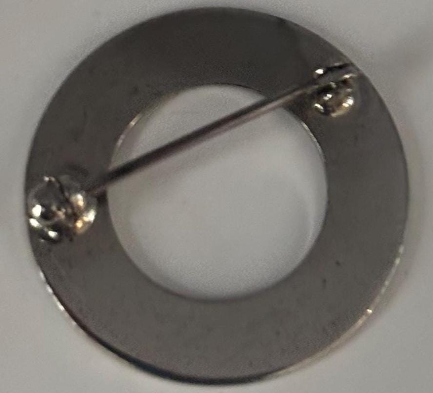 Vintage Sterling Silver Circle Pin Brooch Lover Antiques and Vintage