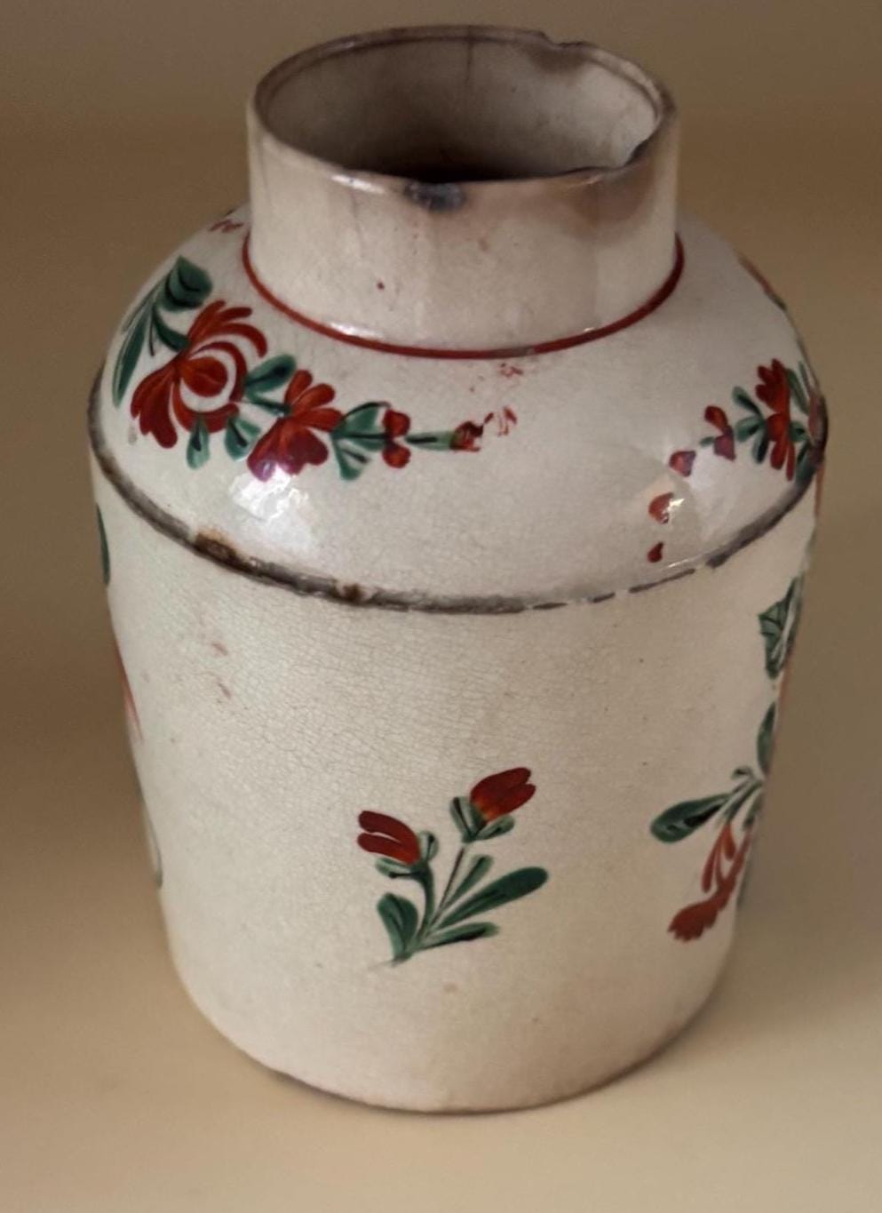 Antique Creamware Tea Caddy Lover Antiques and Vintage