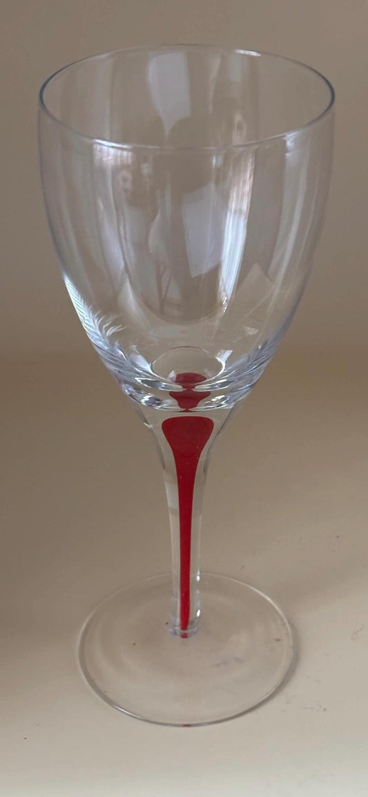 Orrefors intermezzo Red Stem Wine Glass by Erika Lagerbielke Lover Antiques and Vintage