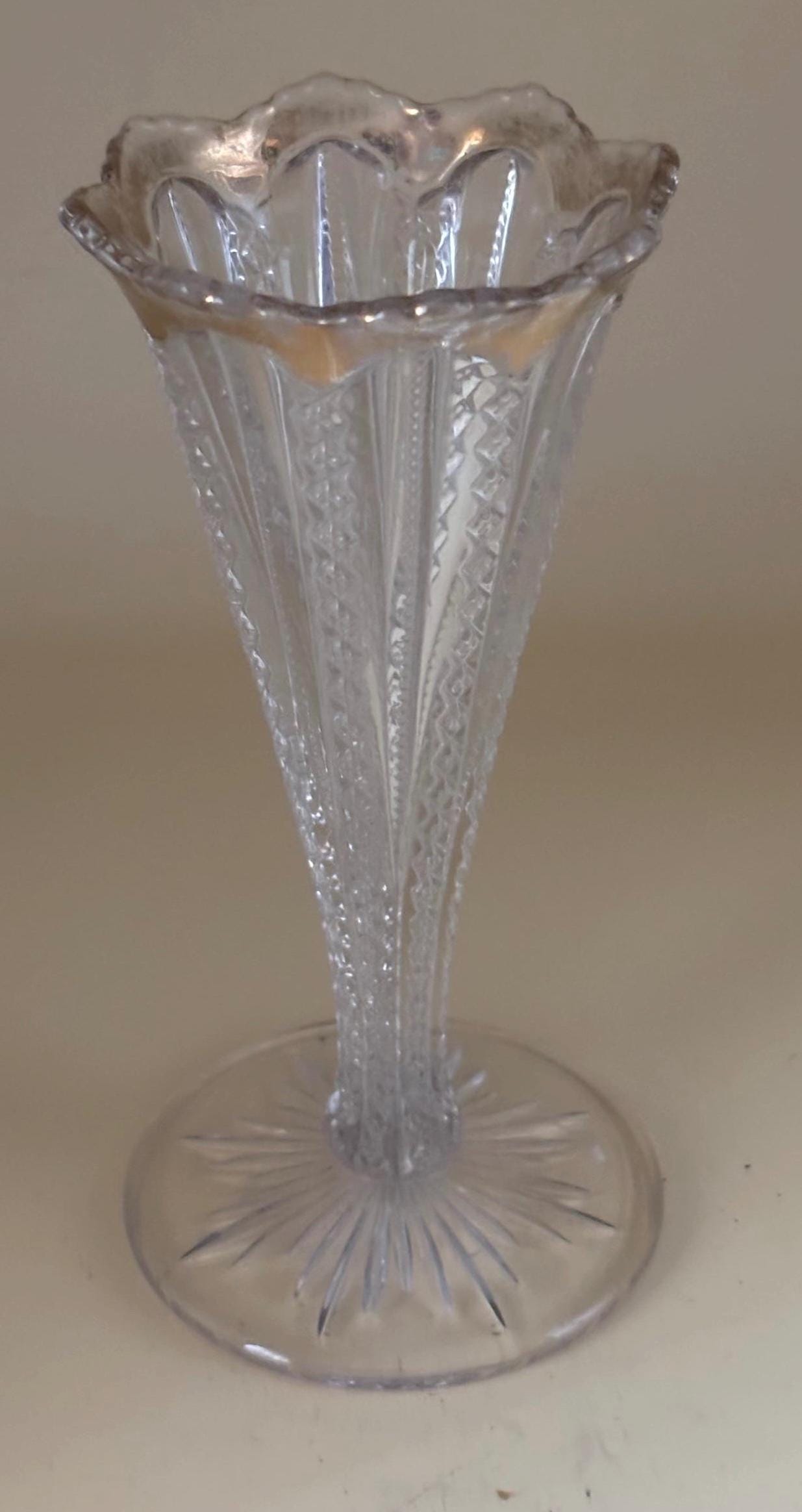 Antique Duncan Miller Mardi Gras Tall Vase with Gold Gilt Trim Lover Antiques and Vintage