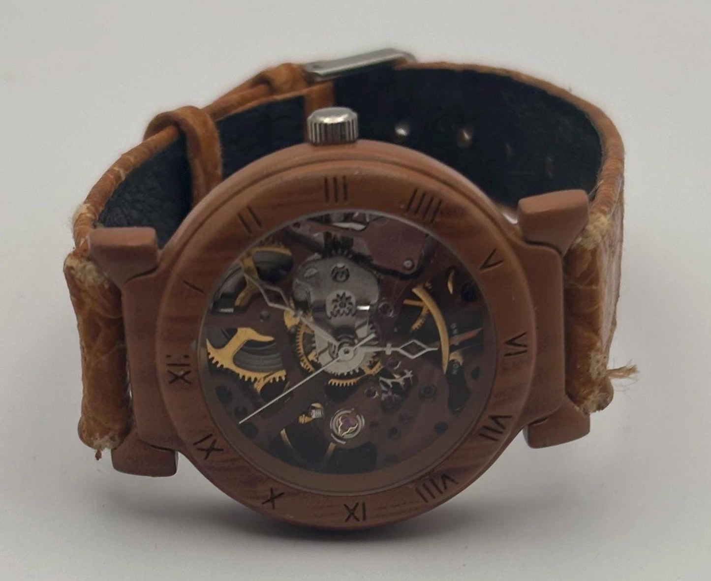 Vintage Skeleton Women's Watch with Genuine Leather Band Lover Antiques and Vintage