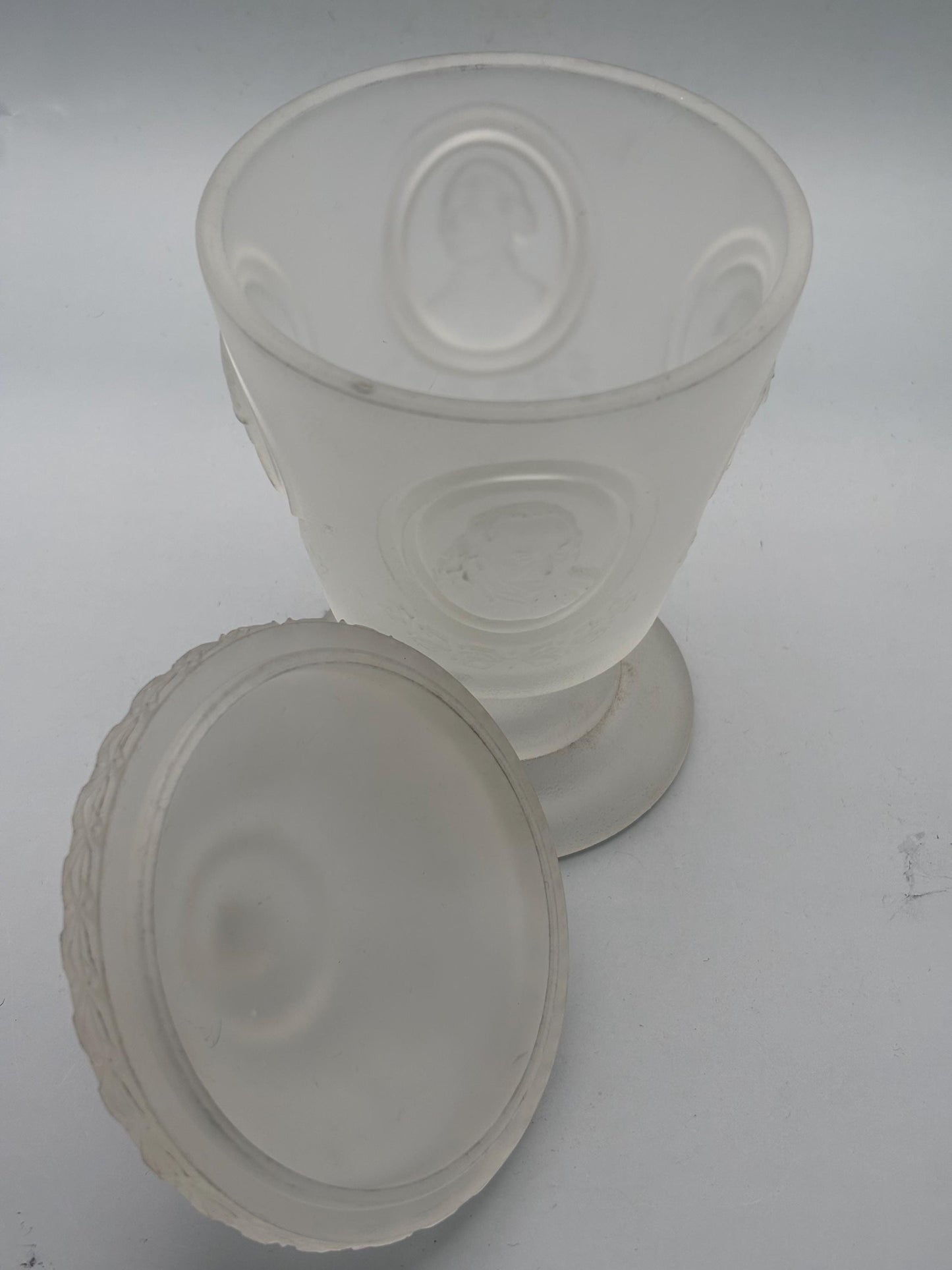 Vintage Fenton Frosted Glass Candy Dish with Lid Lover Antiques and Vintage