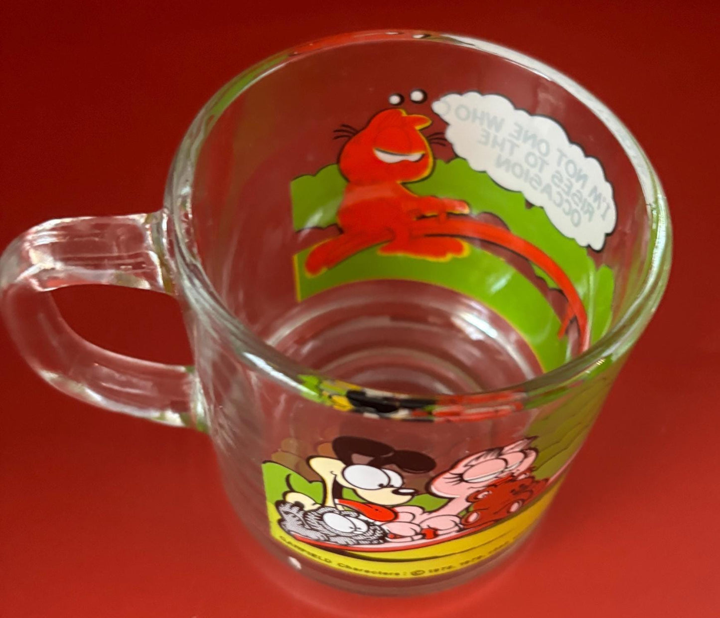 Vintage Garfield the Cat Glass Mug Collectible Lover Antiques and Vintage