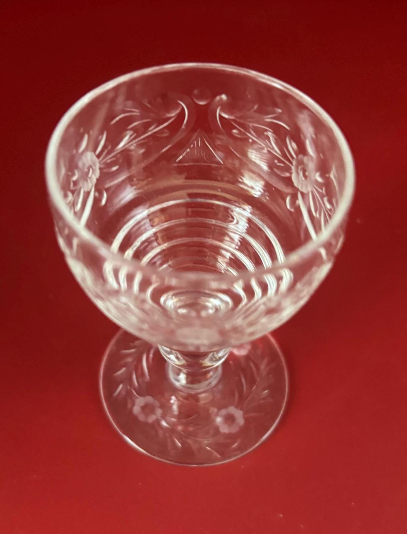 Vintage Crystal Wine Tasting Glass Rosenthal Crystal Wheat Etched Cut Wheat Champagne Glass Sherbet Glasses Wheat Lover Antiques and Vintage