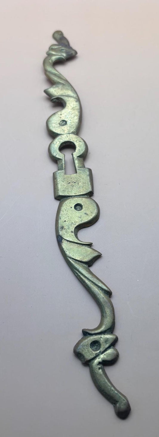 Vintage Solid Brass Escutcheon Keyhole Cover Plate Lover Antiques and Vintage