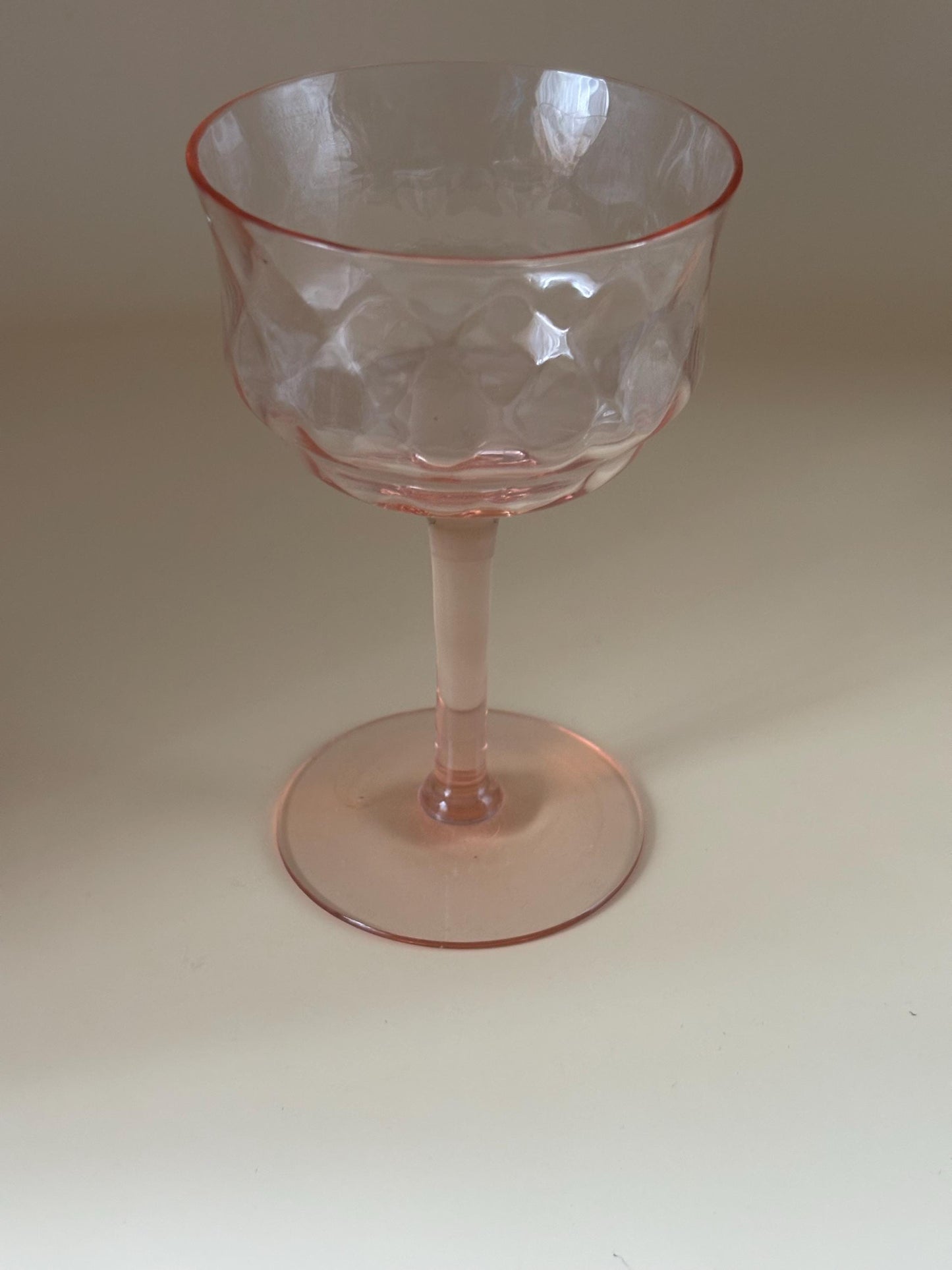 Pink Depression Champagne Glass Wine Glass Lover Antiques and Vintage