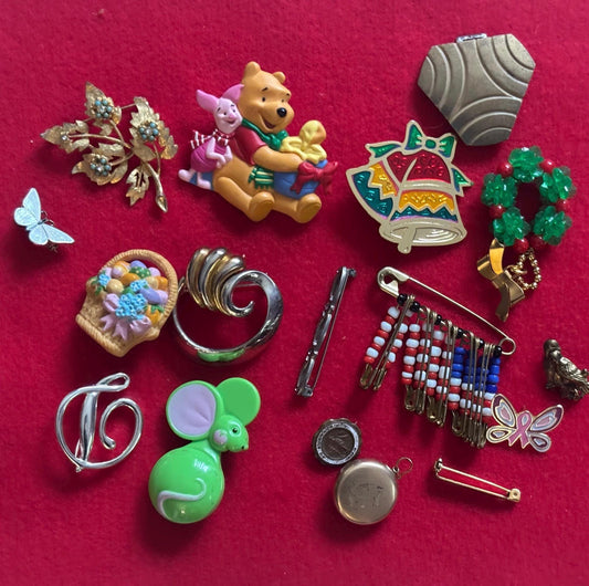 Vintage Pin Collection Variety Jewelry Lot Lover Antiques and Vintage