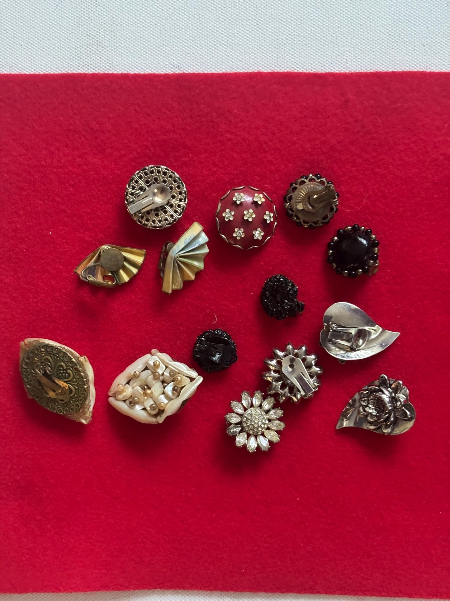 Vintage Collection of Earrings Variety Bulk Jewelry Clip On Earrings Lover Antiques and Vintage
