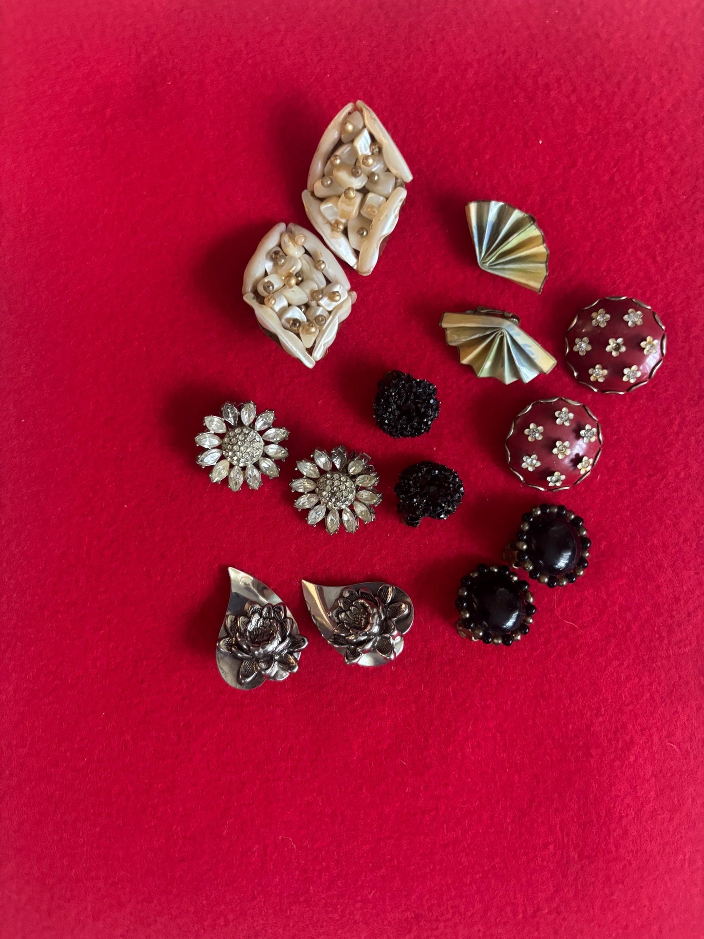 Vintage Collection of Earrings Variety Bulk Jewelry Clip On Earrings Lover Antiques and Vintage