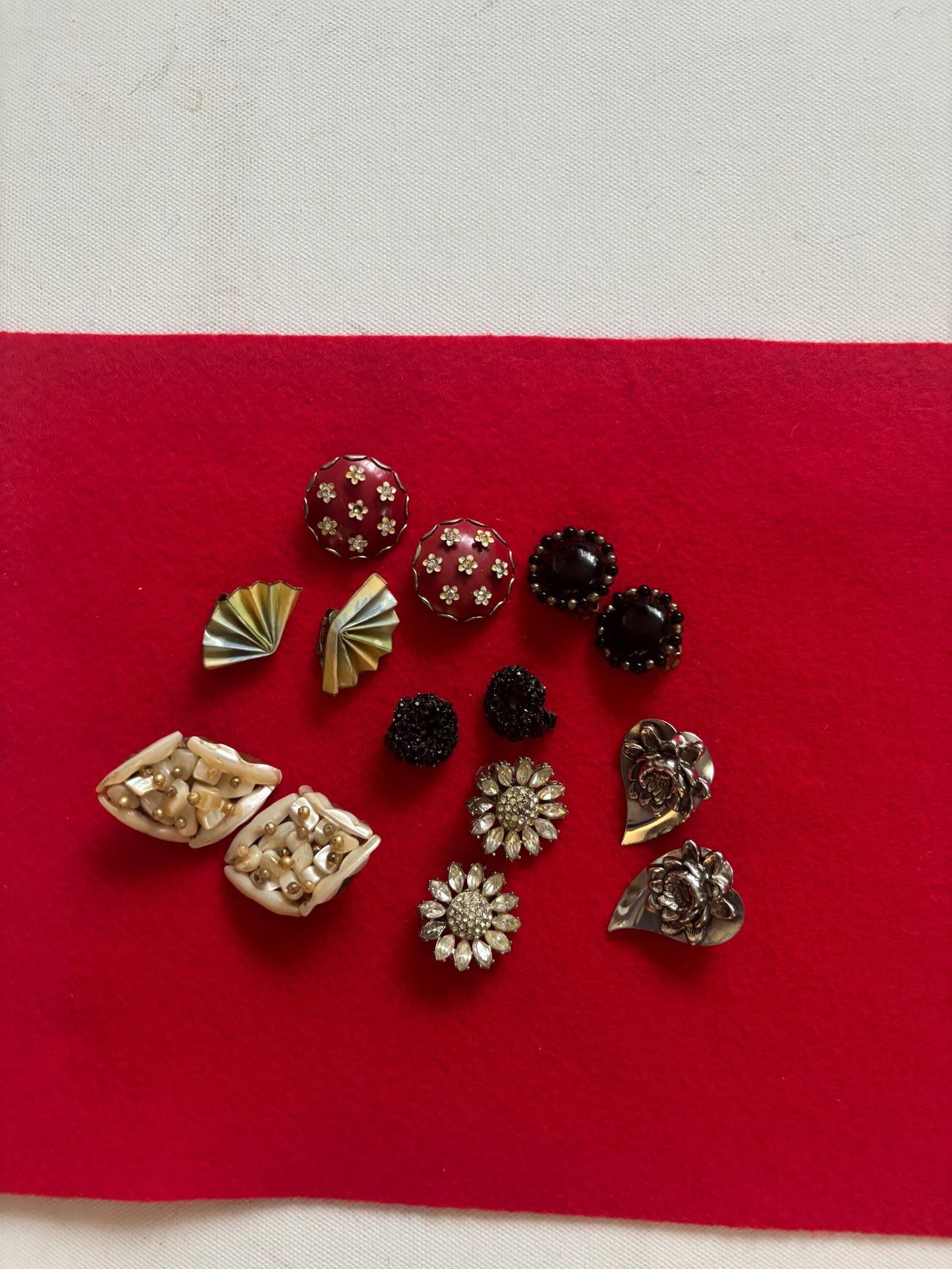 Vintage Collection of Earrings Variety Bulk Jewelry Clip On Earrings Lover Antiques and Vintage