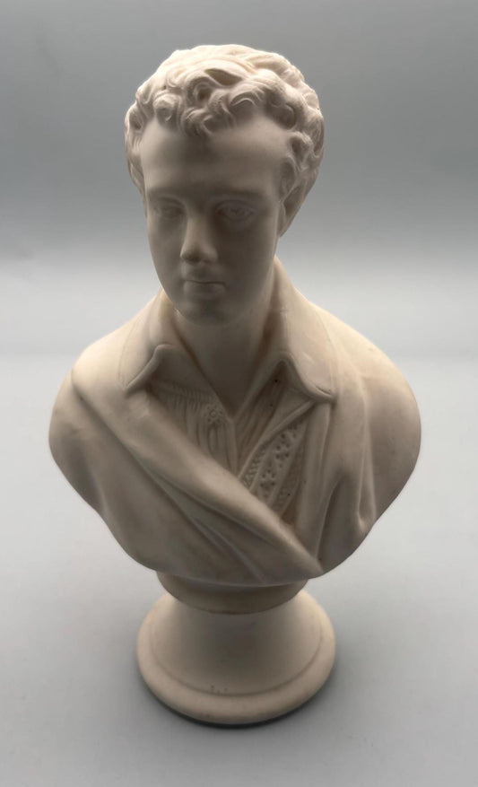 Antique Victorian Parian Porcelain Bust of Lord Byron Lover Antiques and Vintage