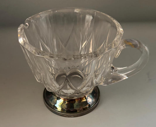 Vintage Val Lambert Glass and Silver Creamer Lover Antiques and Vintage