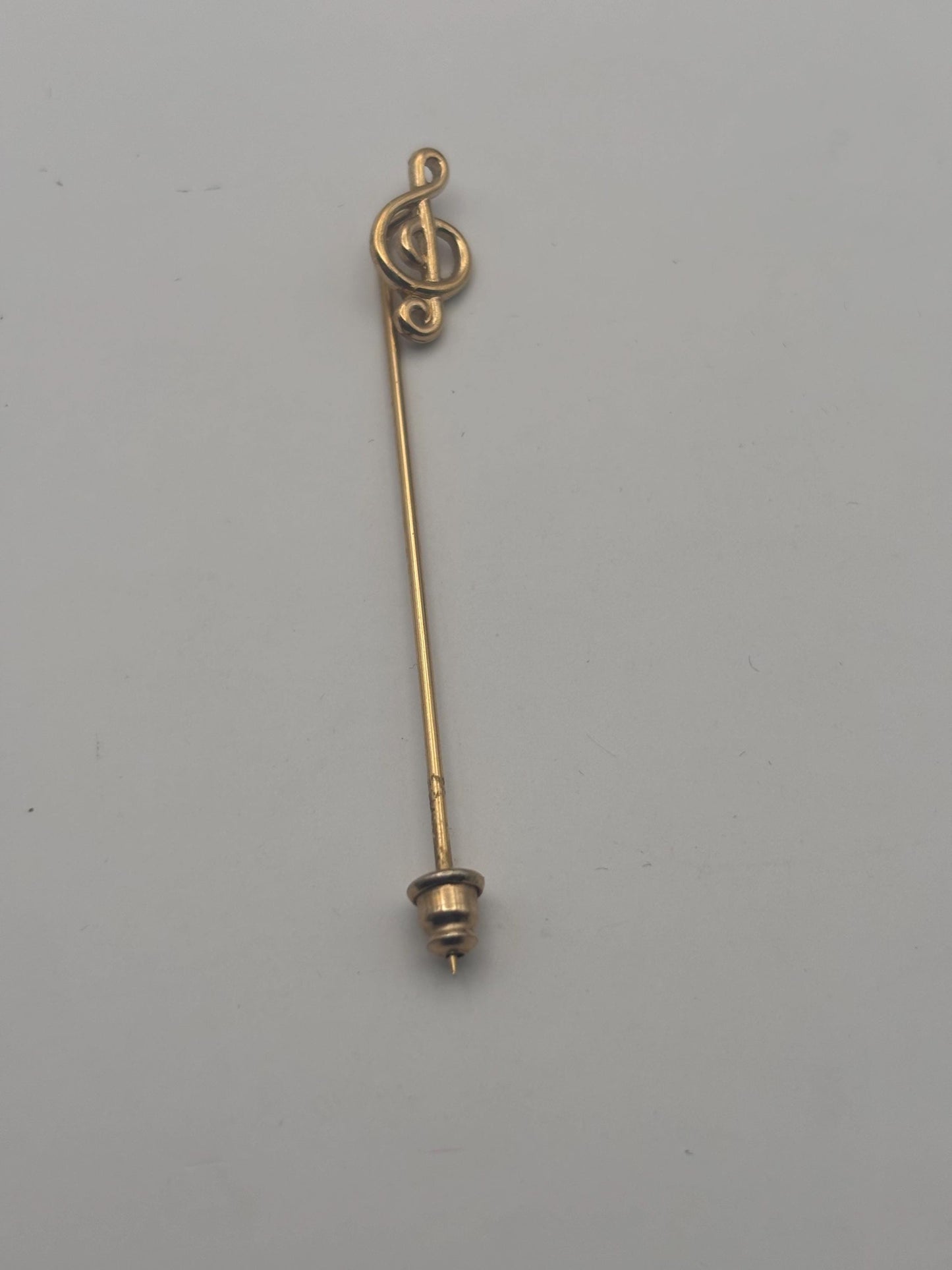 Vintage Gold Music Treble Clef Stickpin Musical Note Lover Antiques