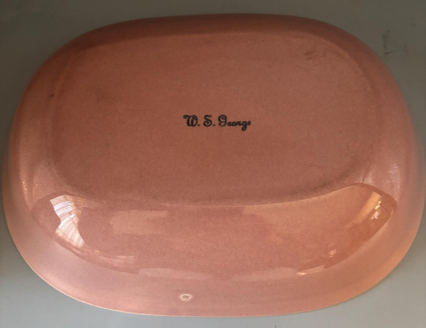 Vintage W.S. George Blush Oval Serving Dish Bowl Lover Antiques and Vintage