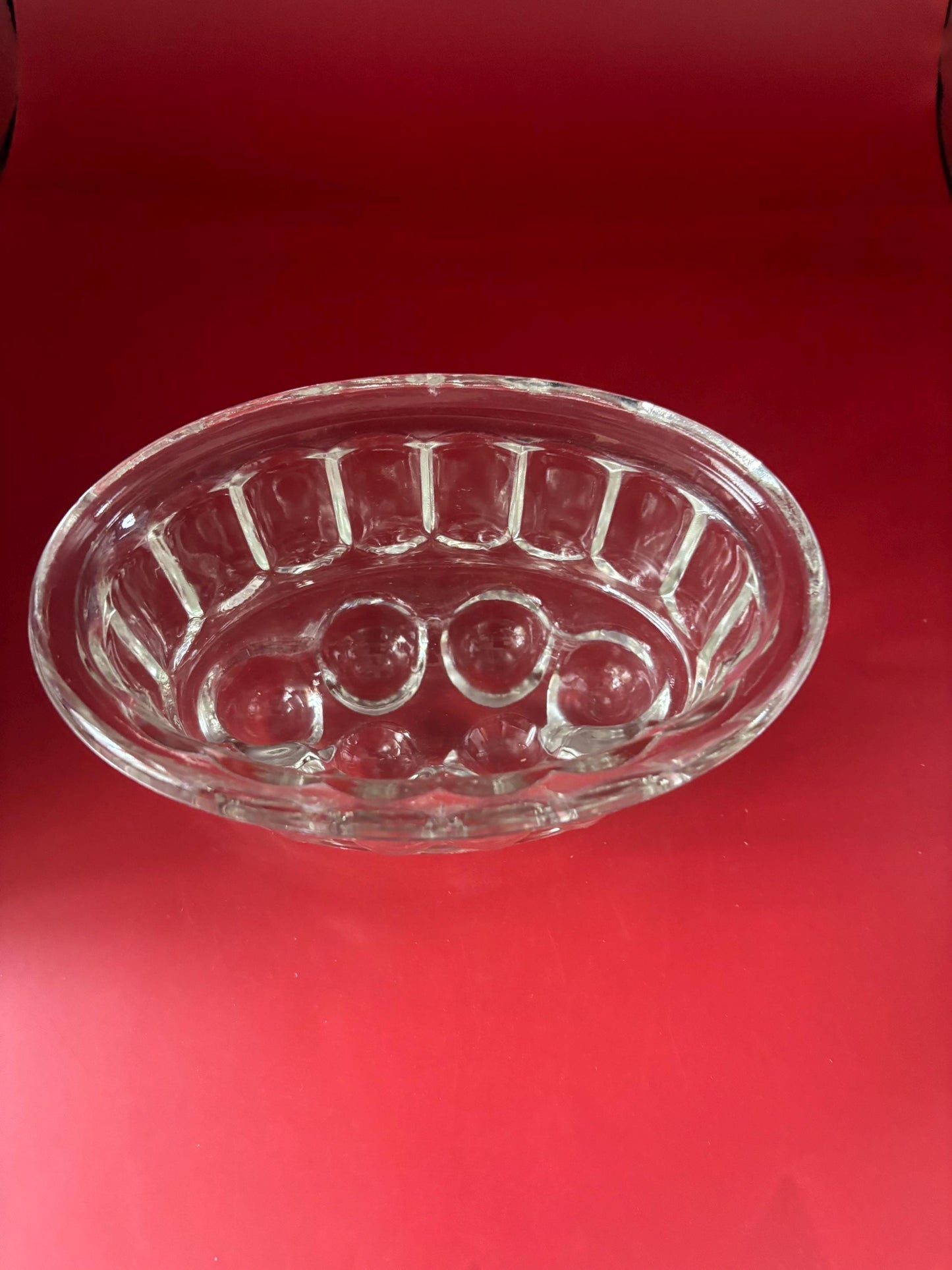 Vintage Round Glass Jelly Mold Lover Antiques and Vintage