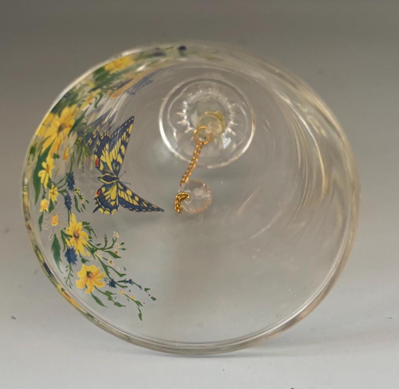 Vintage Crystal Avon Butterfly Glass Bell Lover Antiques and Vintage