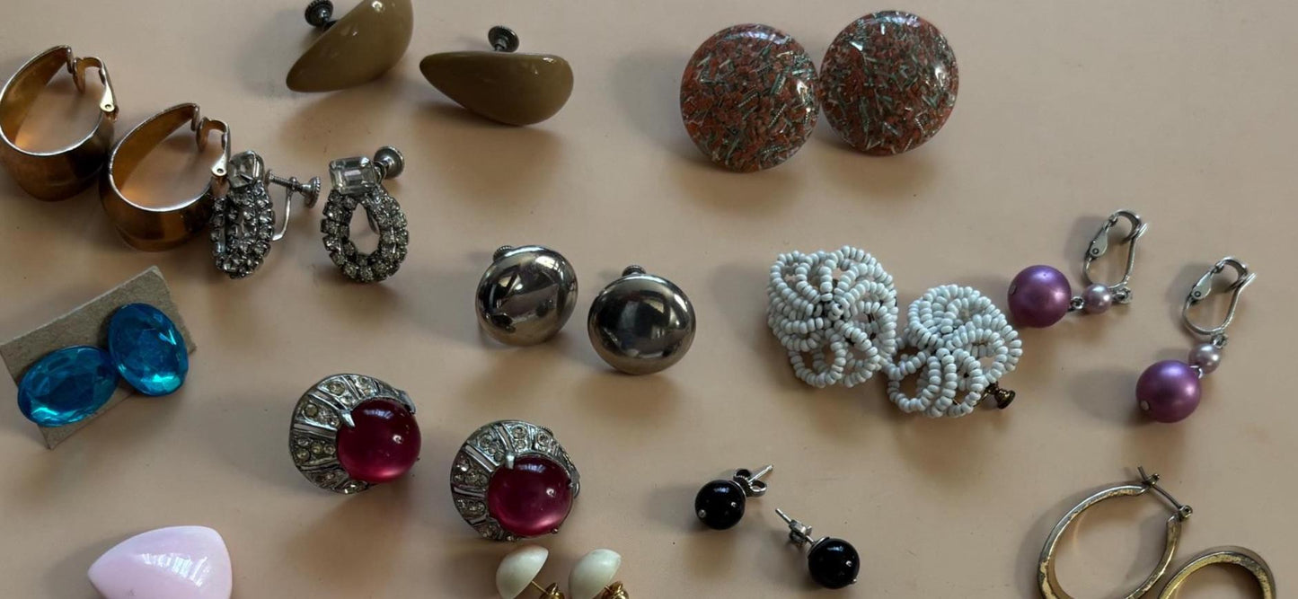Vintage Earrings Collection Variety Jewelry Lot Lover Antiques and Vintage