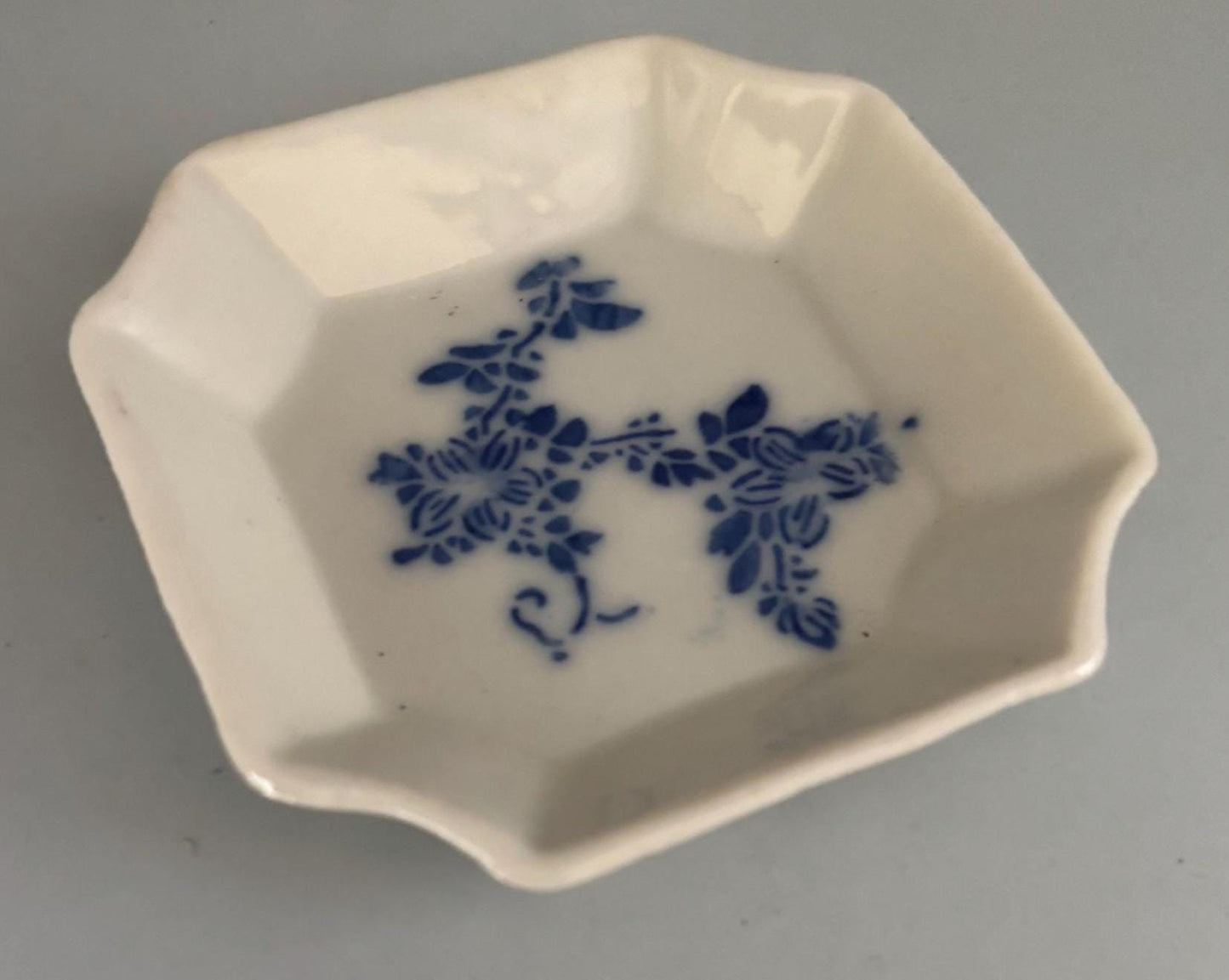 Vintage Cobalt Blue on Porcelain Square Trinket Dish Lover Antiques and Vintage