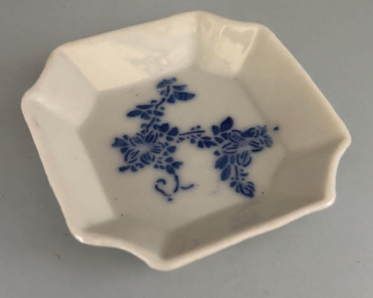 Vintage Cobalt Blue on Porcelain Square Trinket Dish Lover Antiques and Vintage