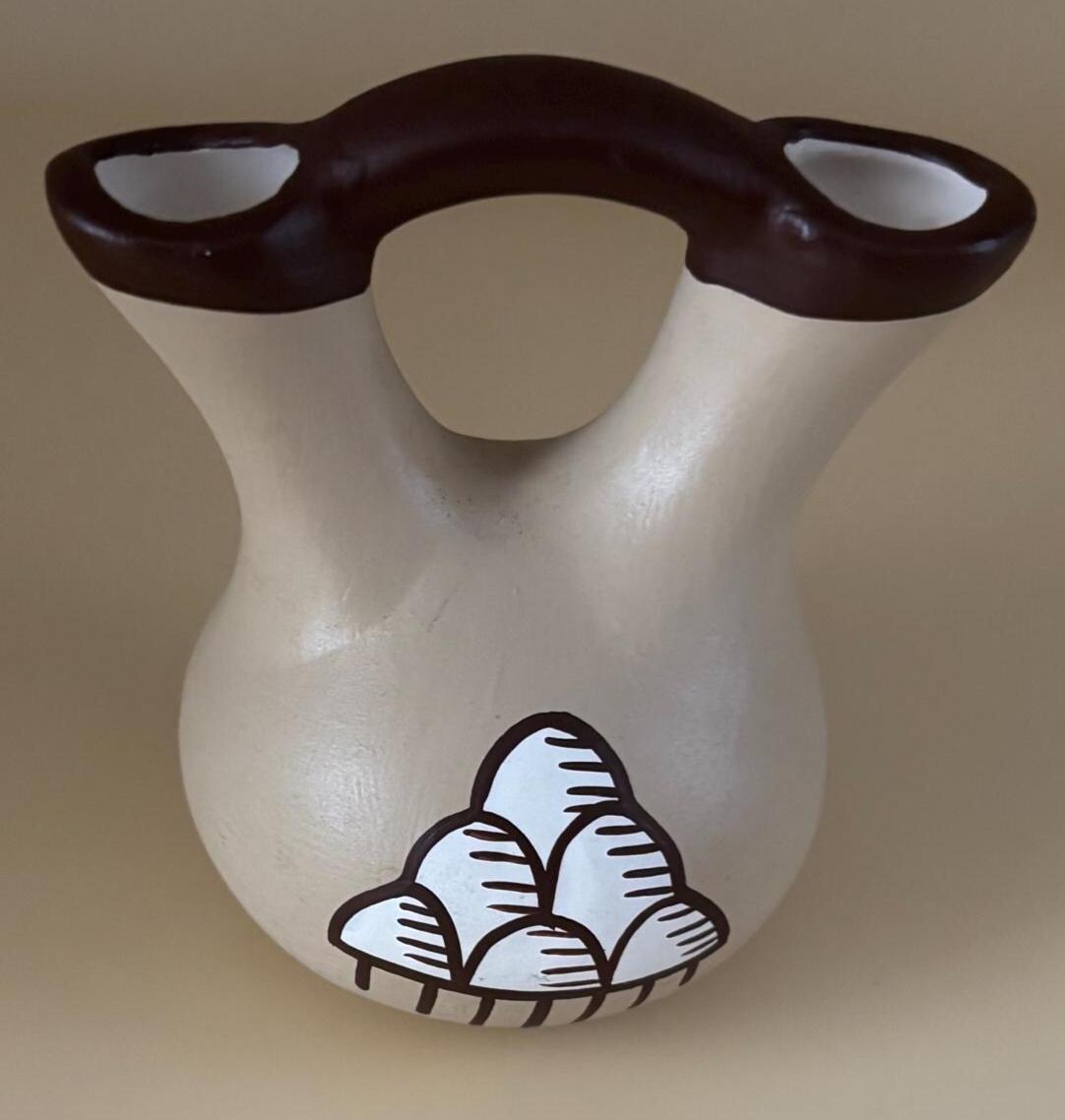 Vintage Navajo Etched Hand Painted Wedding Vase Signed on Bottom 108A Wedding Vase Lover Antiques Vintage