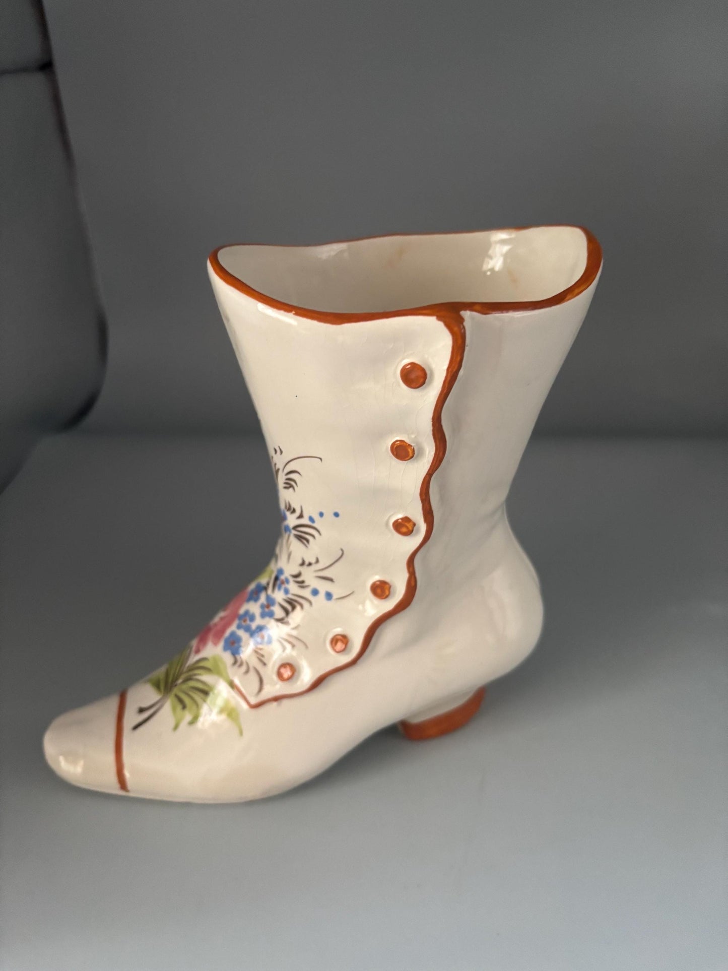 Vintage Porcelain Lace Up Boot Shoe Princess Slipper Lover Antiques and Vintage