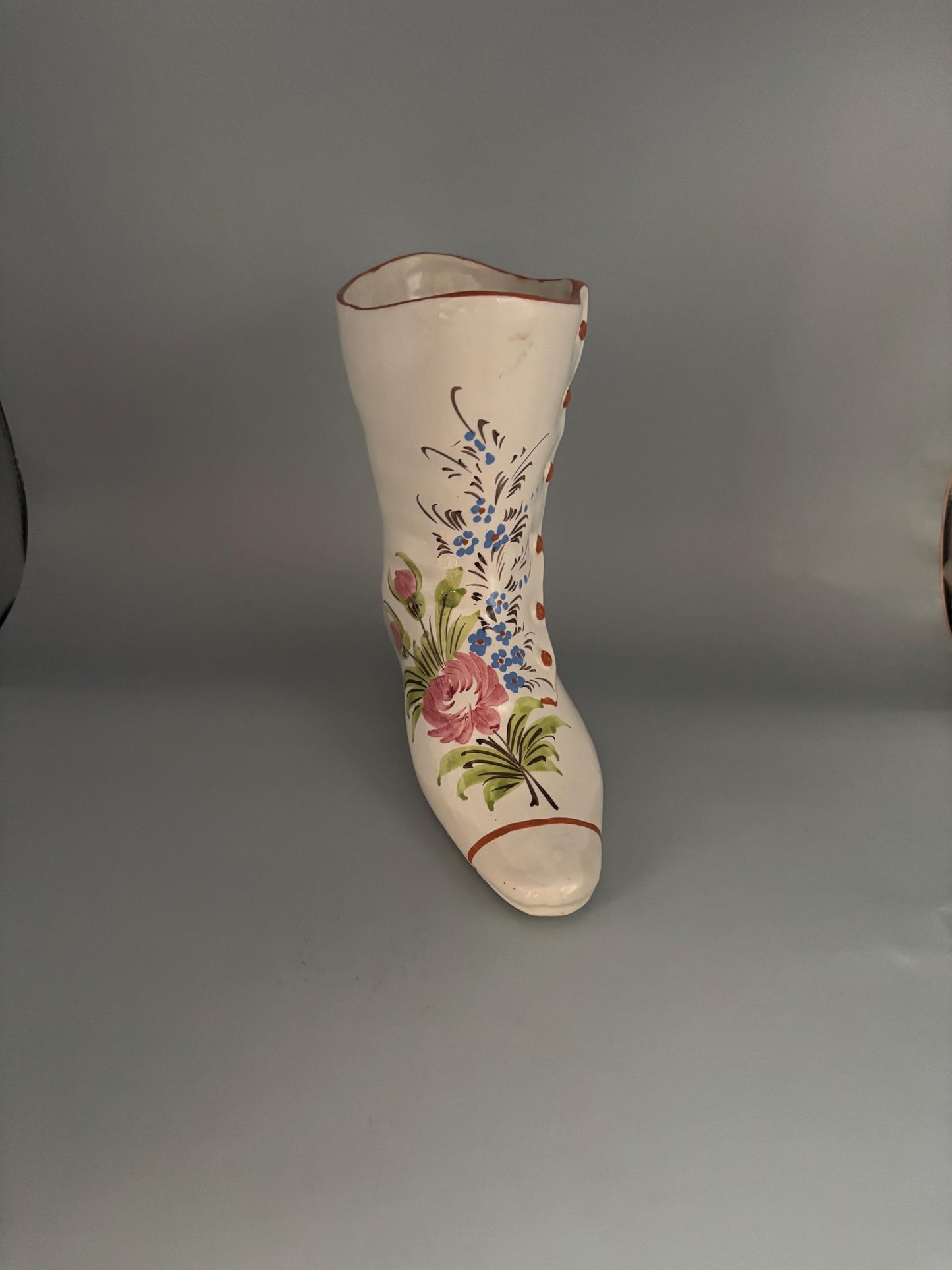 Vintage Porcelain Lace Up Boot Shoe Princess Slipper Lover Antiques and Vintage