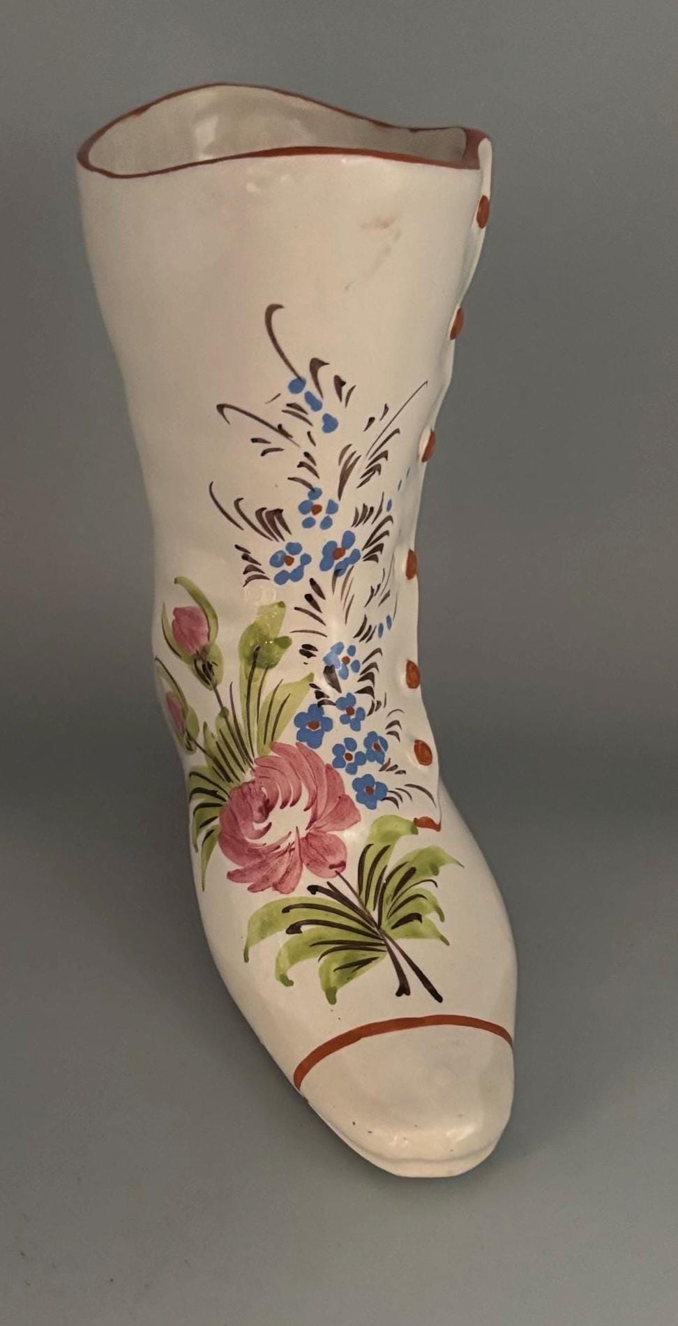Vintage Porcelain Lace Up Boot Shoe Princess Slipper Lover Antiques and Vintage