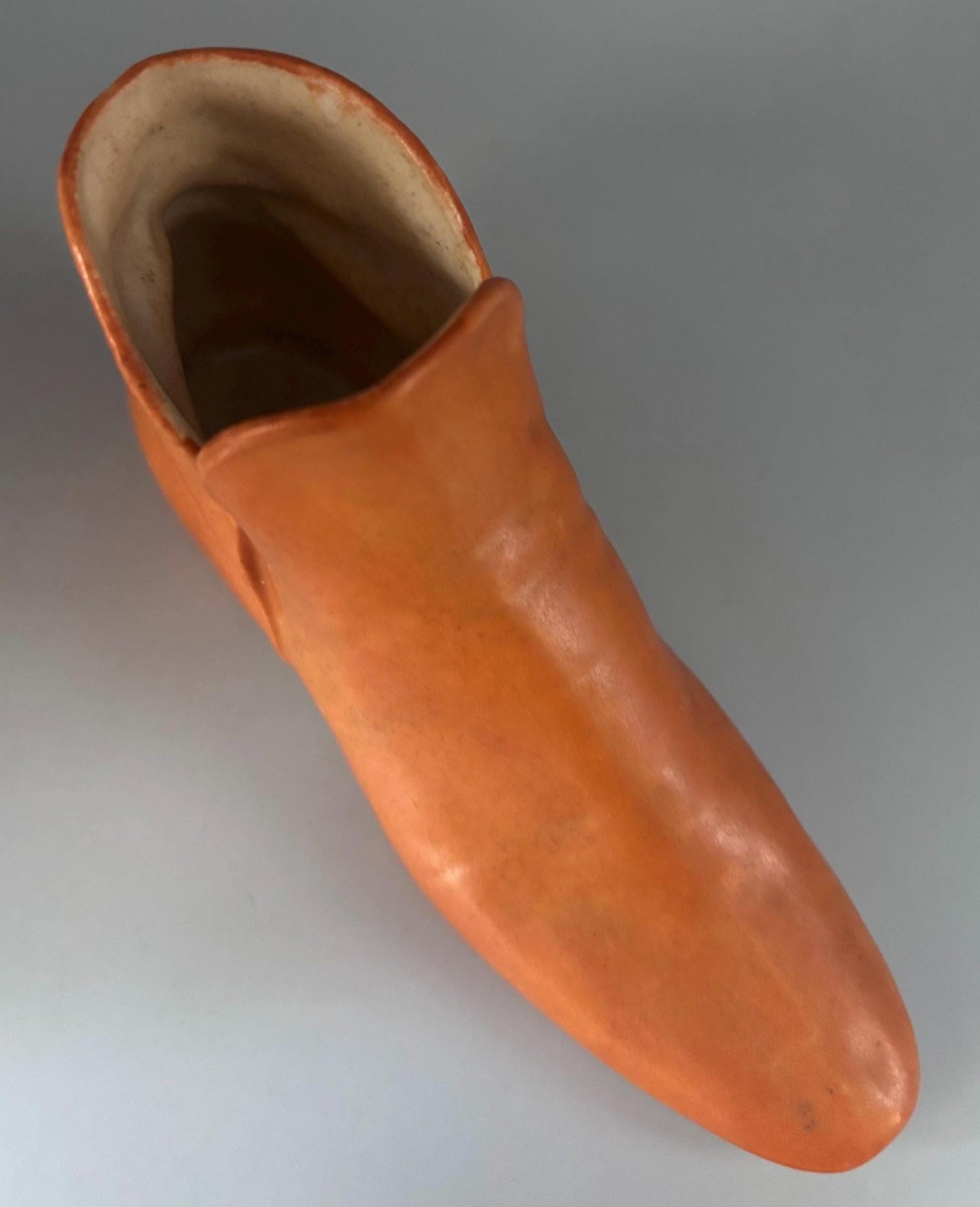 Vintage Ceramic Orange Cowboy Boot Shoe Lover Antiques and Vintage